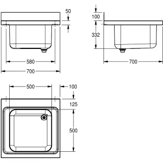 AR MAXIMA Gewerbespüle, Edelstahl, 1 Becken KWC Aquarotter - AR MAXIMA Gewerbespüle, Edelstahl, 1 Becken
