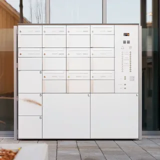 Depotboxen, Postverteilanlagen, Briefkastenanlagen mit Paketfächern Depotboxen, Postverteilanlagen, Briefkastenanlagen mit Paketfächern
