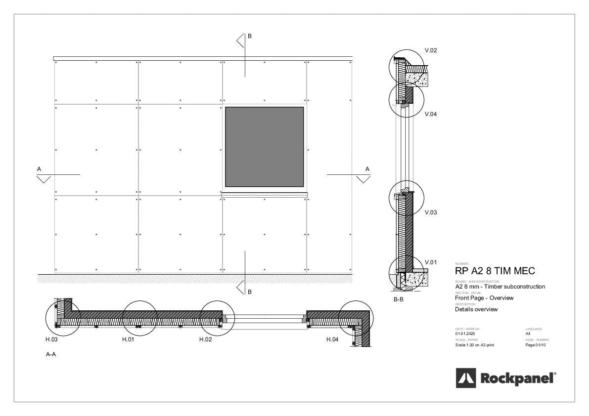 Rockpanel A2 8 mm - Holz mechanisch befestigt