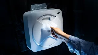 Berührungslose Spender für desinfizierende Feuchttücher, XIBU 2WIPE hybrid Berührungslose Spender für desinfizierende Feuchttücher, XIBU 2WIPE hybrid
