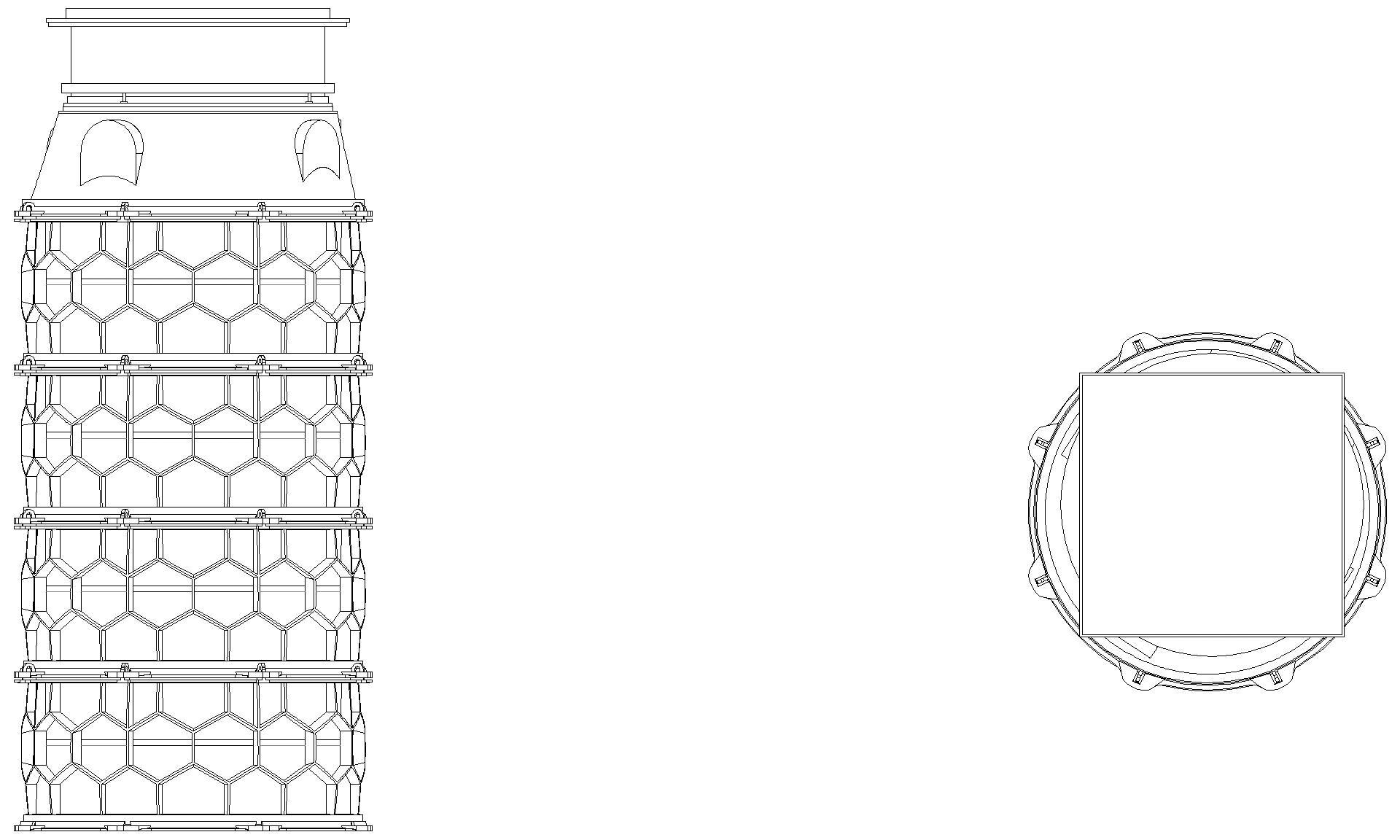 KESSEL-Schachtmodul, H:09,Zugang 800, Kl. K3, befliesbar, ET 2411-2660mm