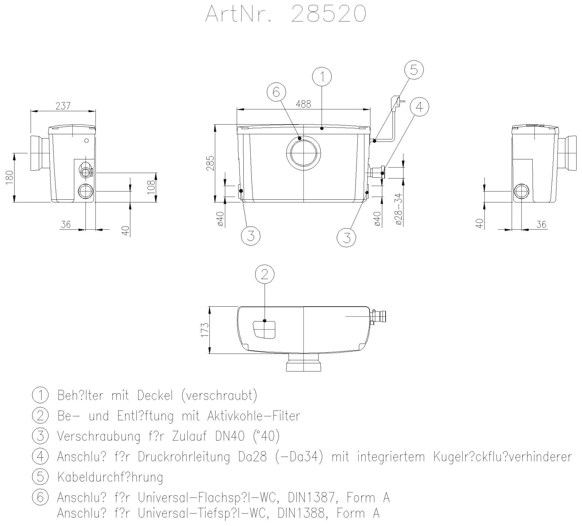 KESSEL-Kleinhebeanlage Minilift F freie Aufstellung