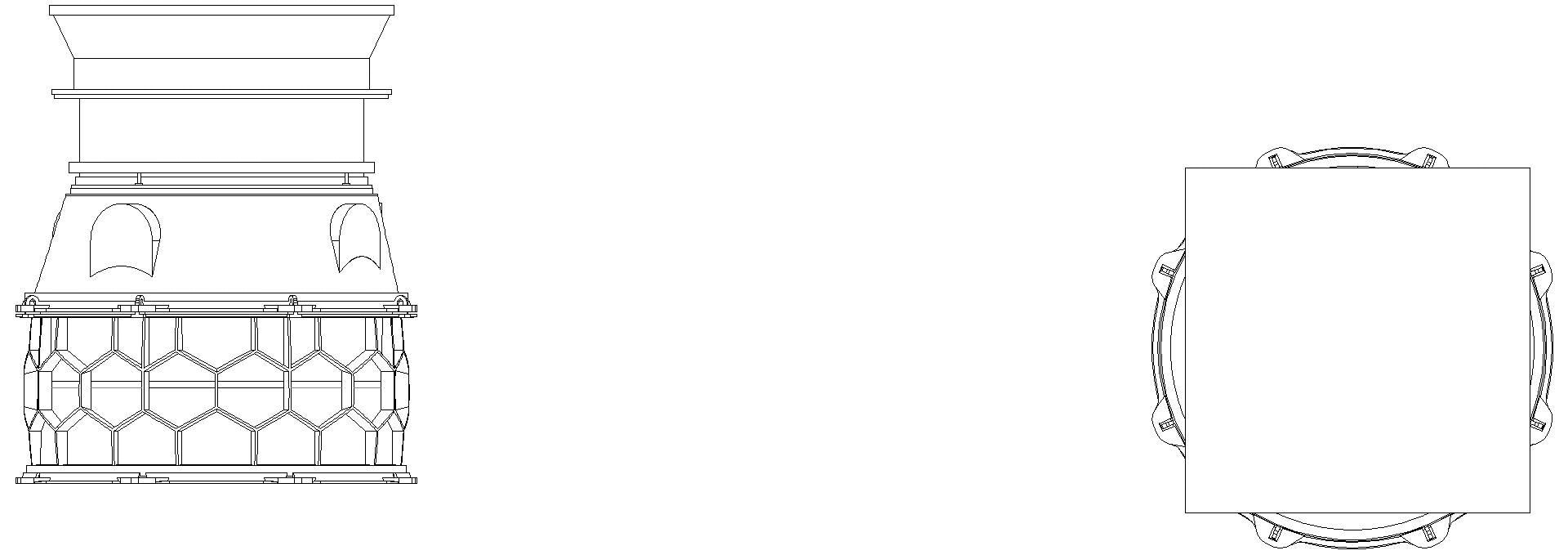 KESSEL-Schachtmodul Zugang LW800 Klasse B, eckig, ET 1120-1369mm