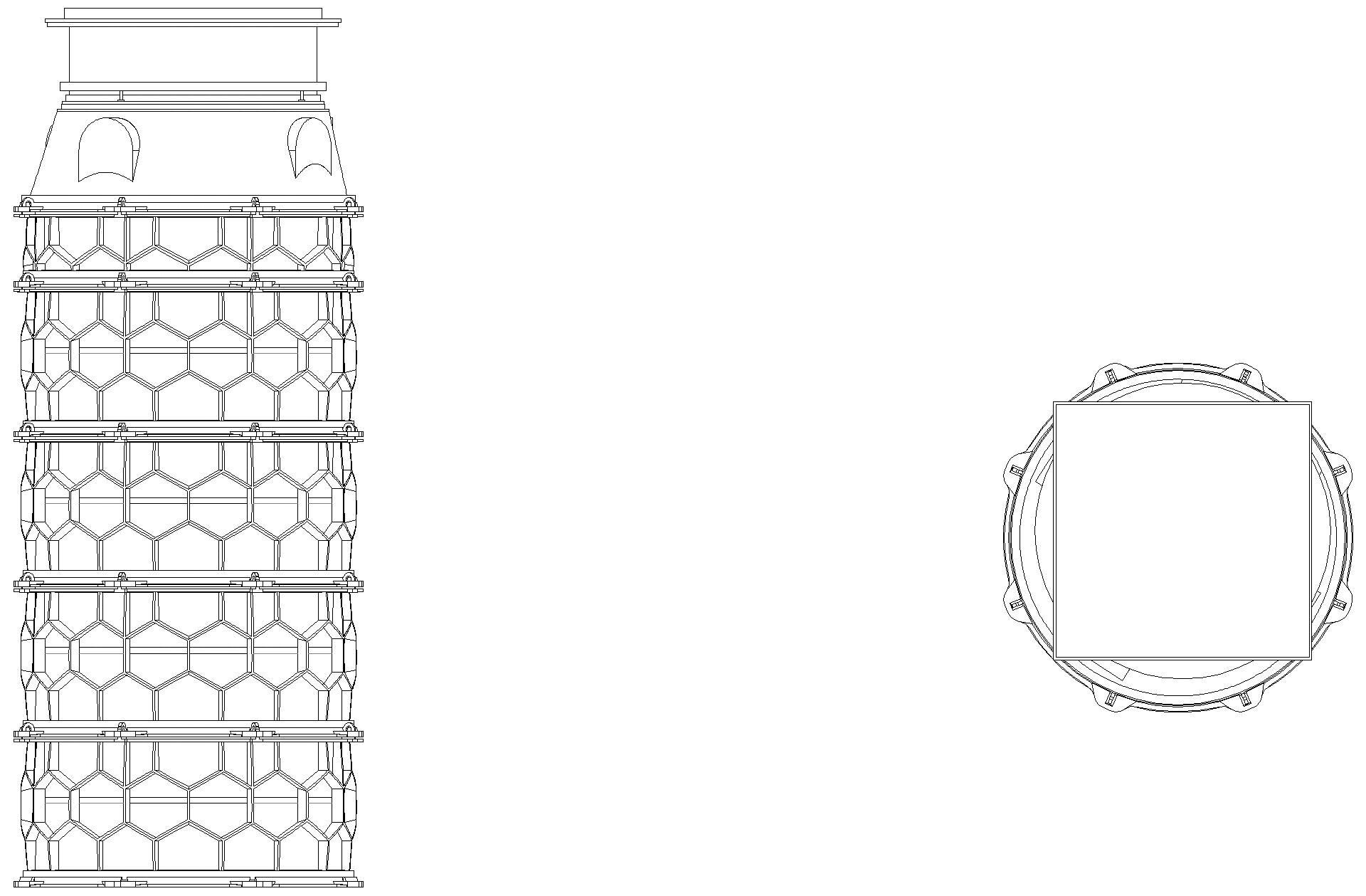 KESSEL-Schachtmodul, H:10,Zugang 800, Kl. K3, befliesbar, ET 2661-2910mm
