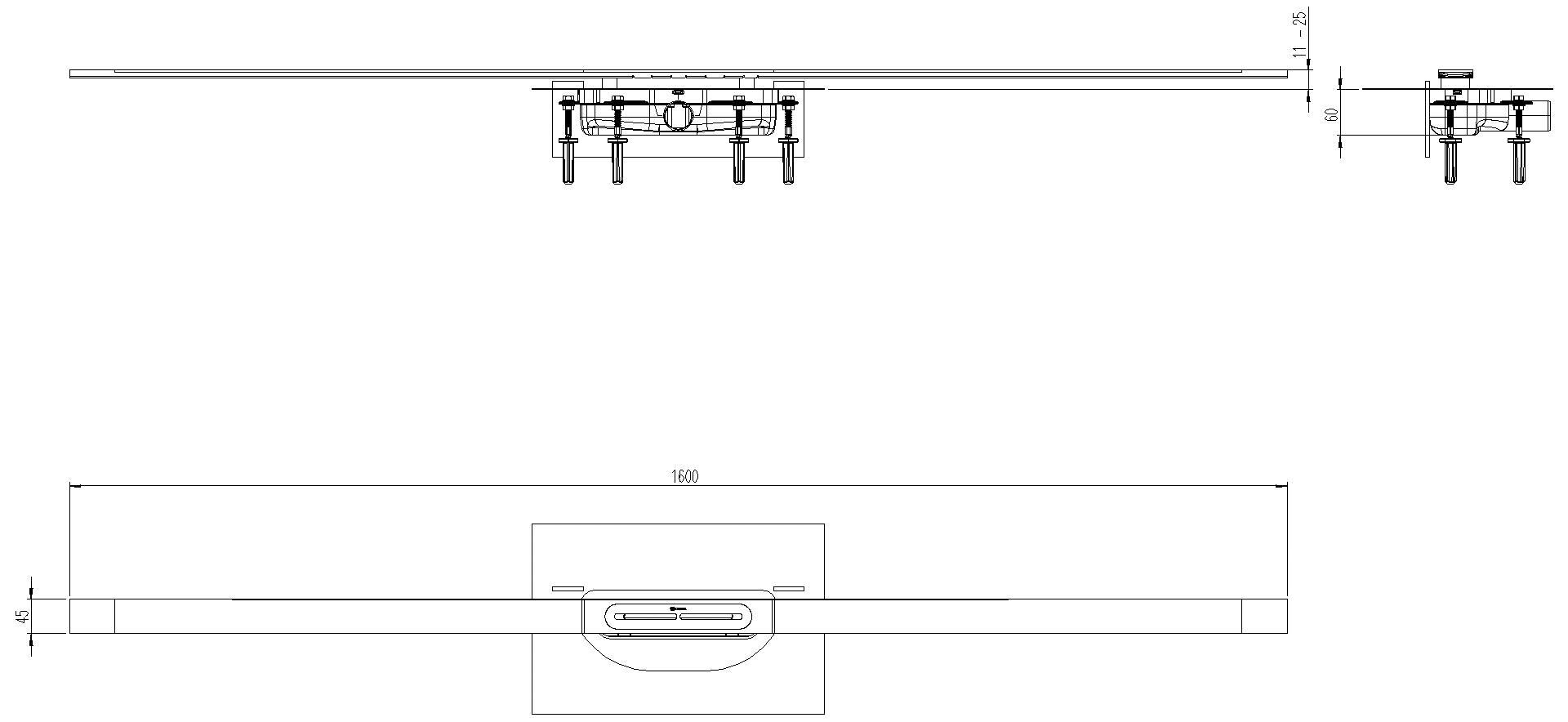 KESSEL Entwässerungstechnik - KESSEL-Duschrinne Linearis Infinity 60 L: 1600 mm, DN 40, Edelstahl poliert