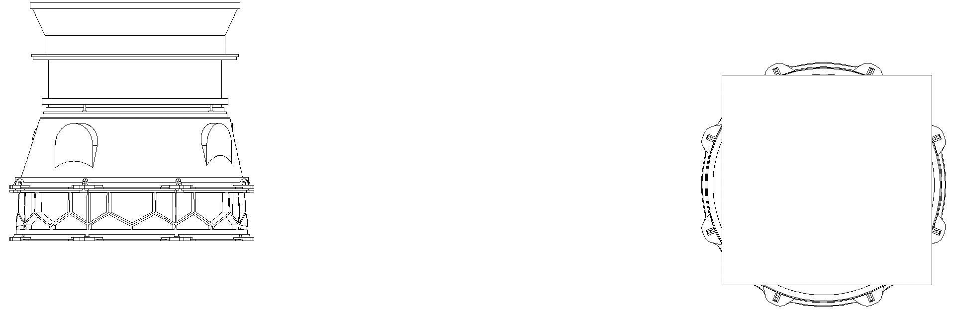 KESSEL-Schachtmodul Zugang LW800 Klasse D, eckig, ET 870-1119mm