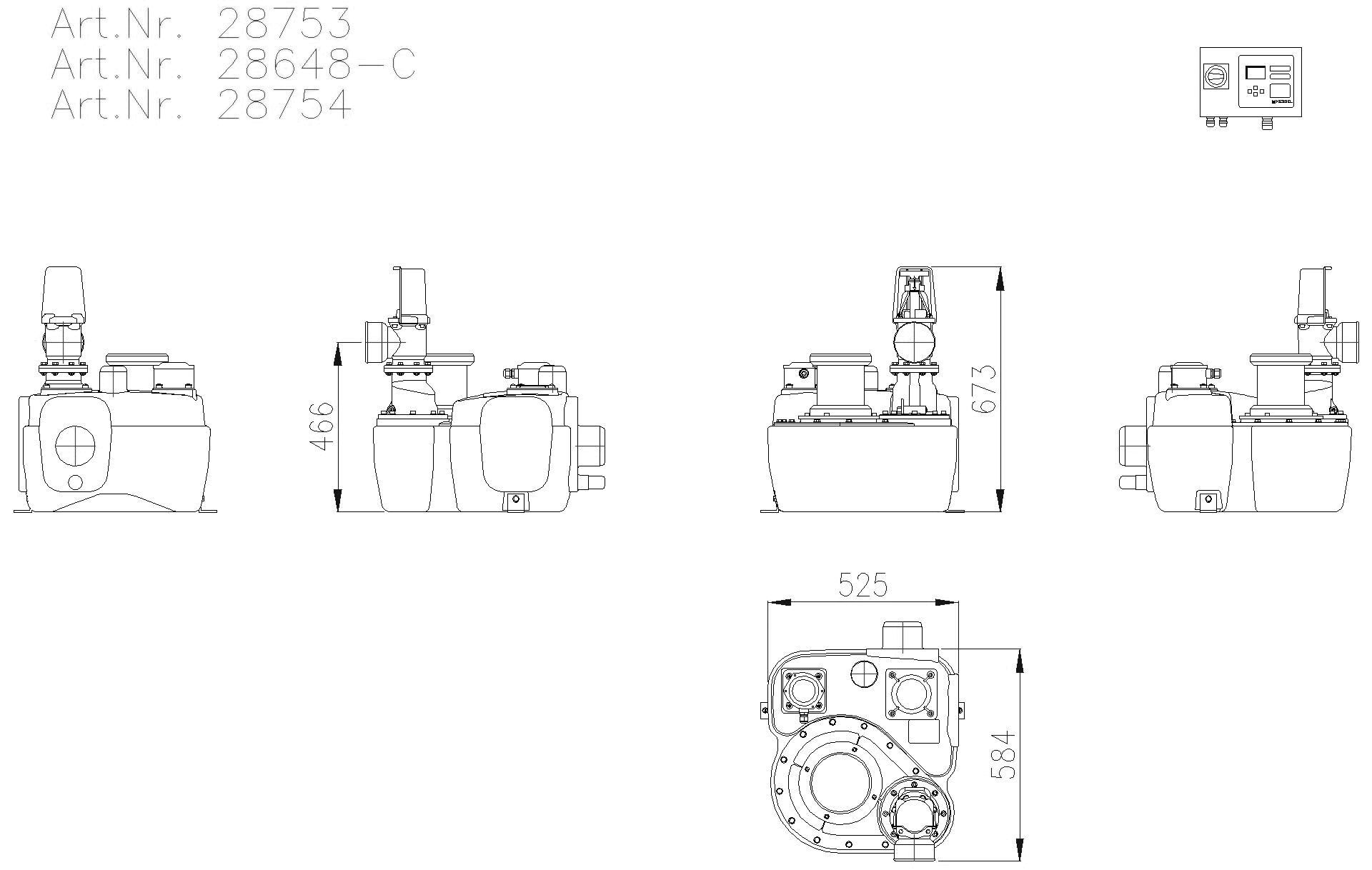 KESSEL-Hebeanlage Aqualift F Mono, Comfort, SPF 1500-S3, Schieber