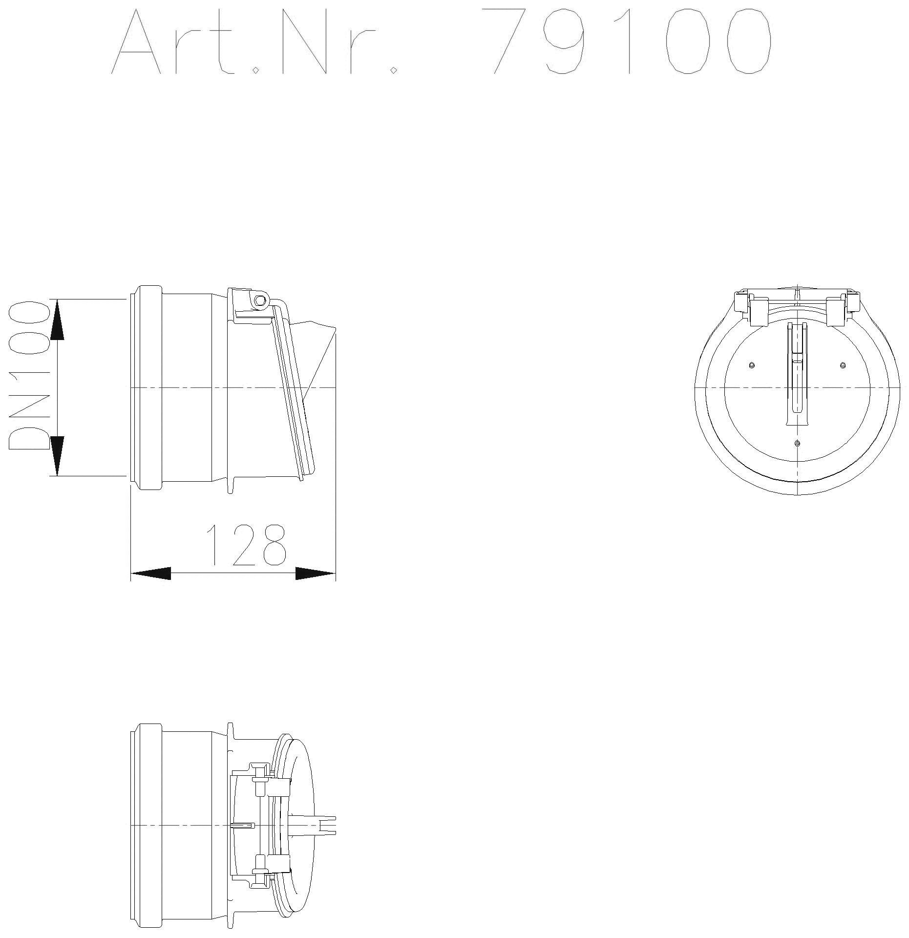 KESSEL-Rohrklappe DN 100 aus Kunststoff