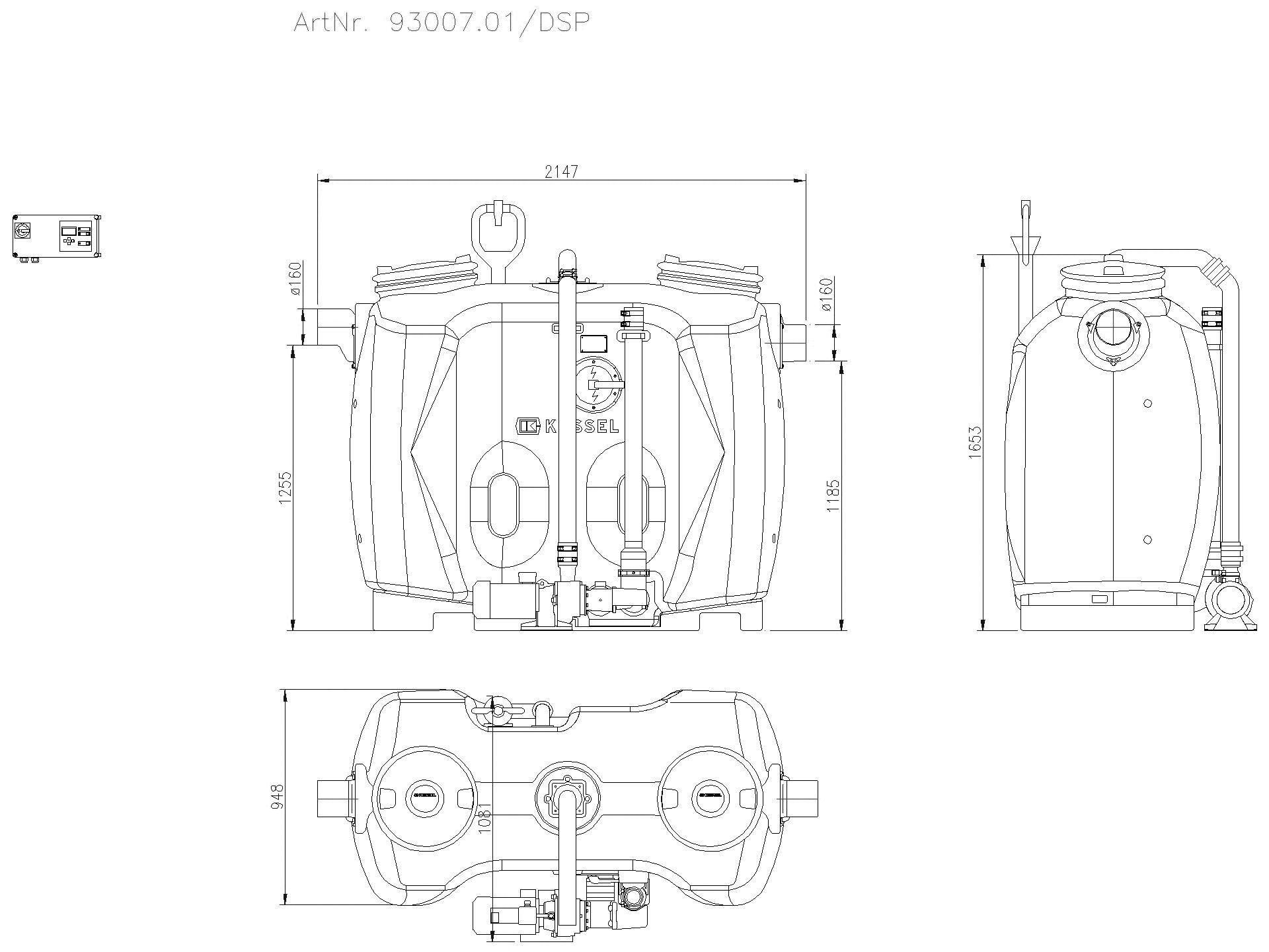 KESSEL-Fettabscheider EasyClean free NS 7, Auto Mix