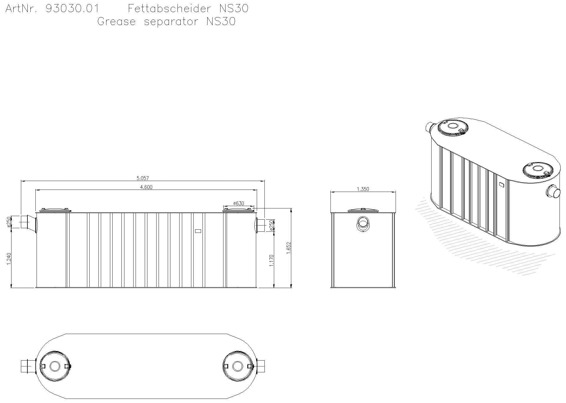 KESSEL Entwässerungstechnik - KESSEL-Fettabscheider EasyClean free NS 30, Standard