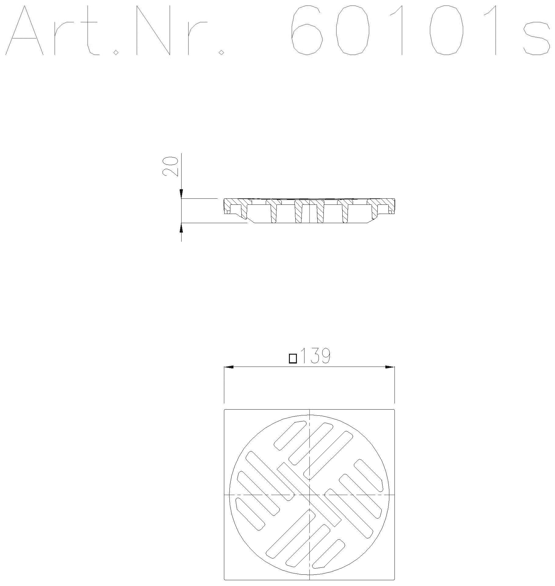 KESSEL-Einlegerost Schlitzrost, 138x138 mm, Kunststoff