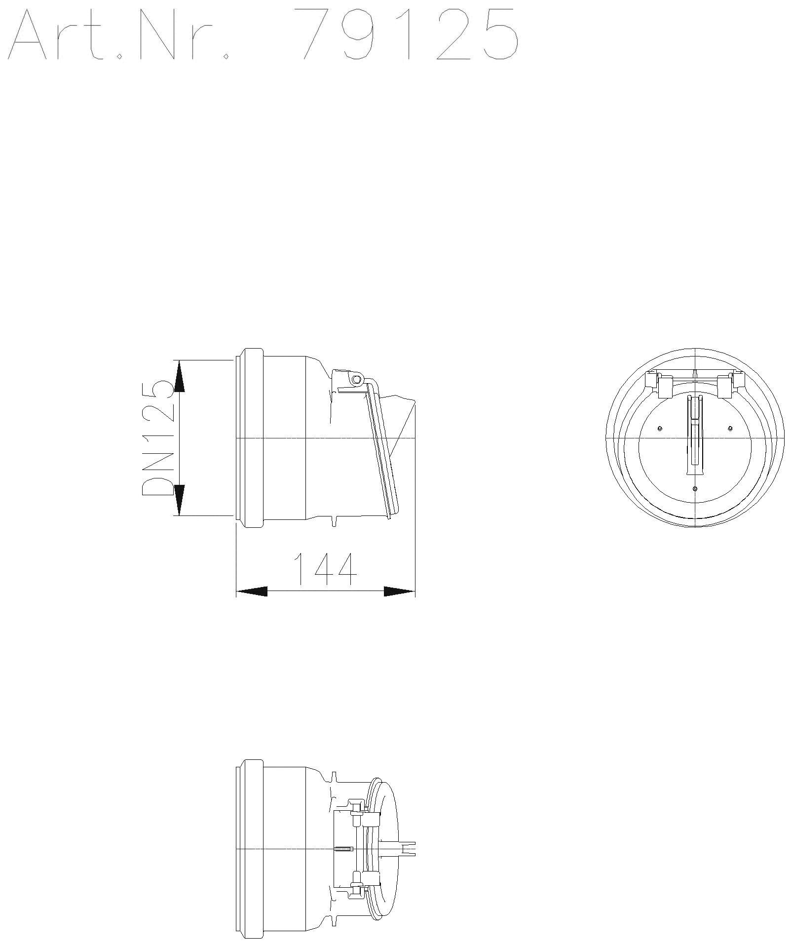 KESSEL-Rohrklappe DN 125 aus Kunststoff