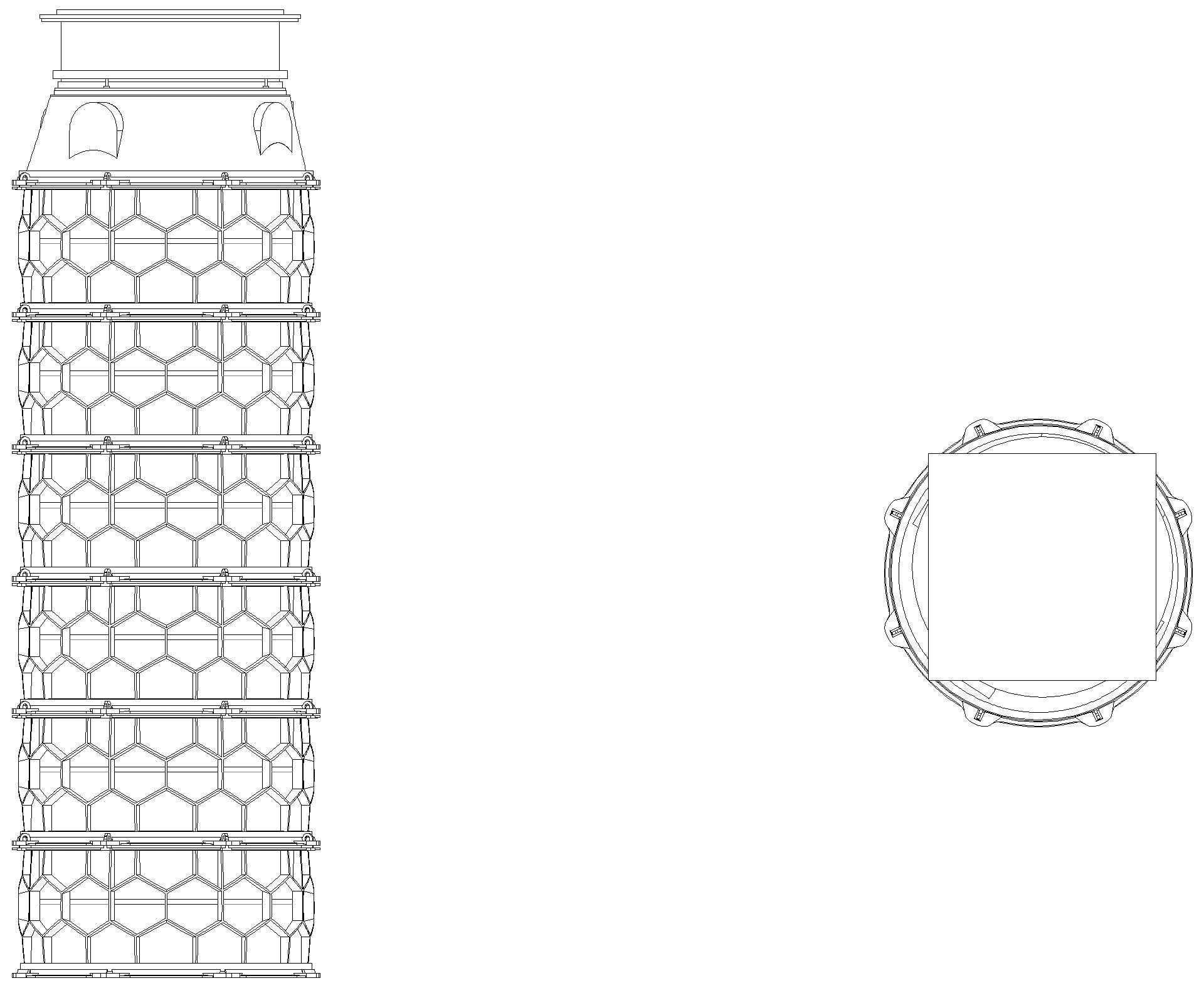 KESSEL-Schachtmodul H:13 Zugang 800 Kl. A/L 15, ET 3396-3645mm