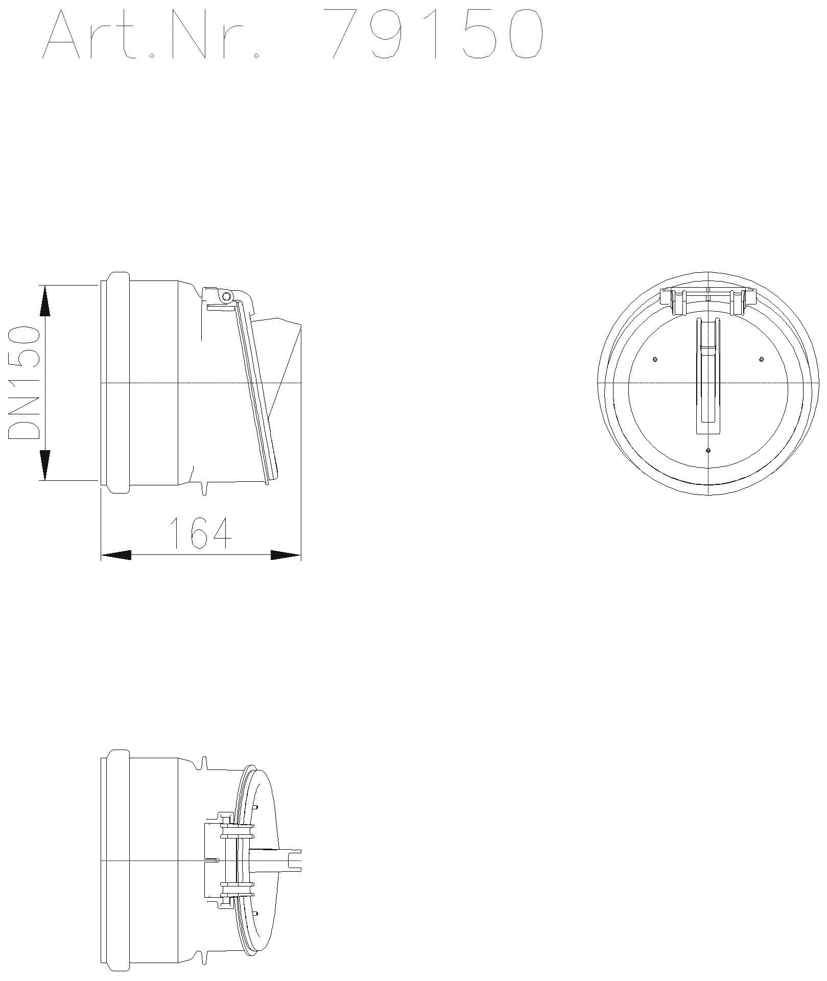 KESSEL-Rohrklappe DN 150 aus Kunststoff