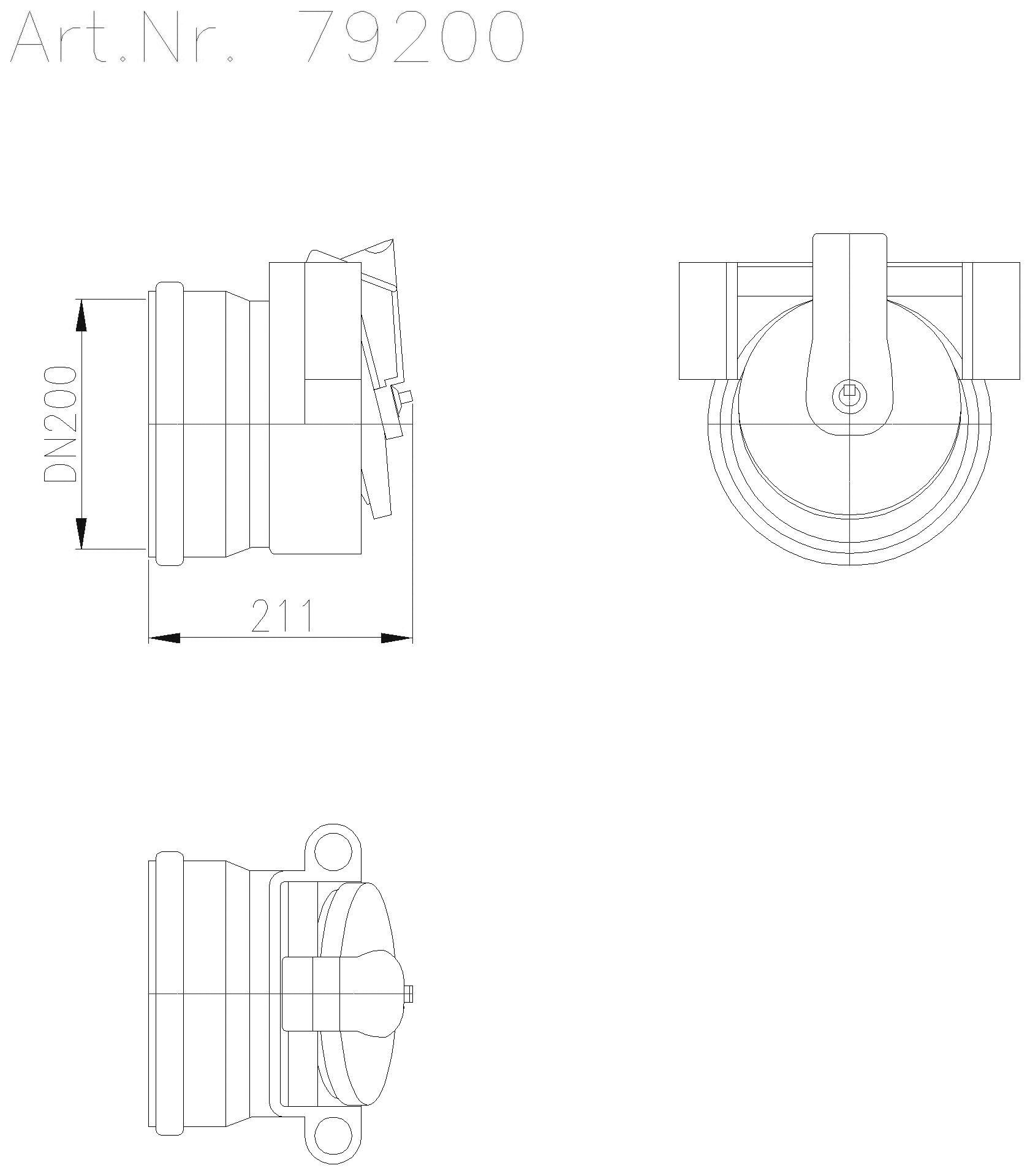KESSEL-Rohrklappe DN 200 aus Kunststoff