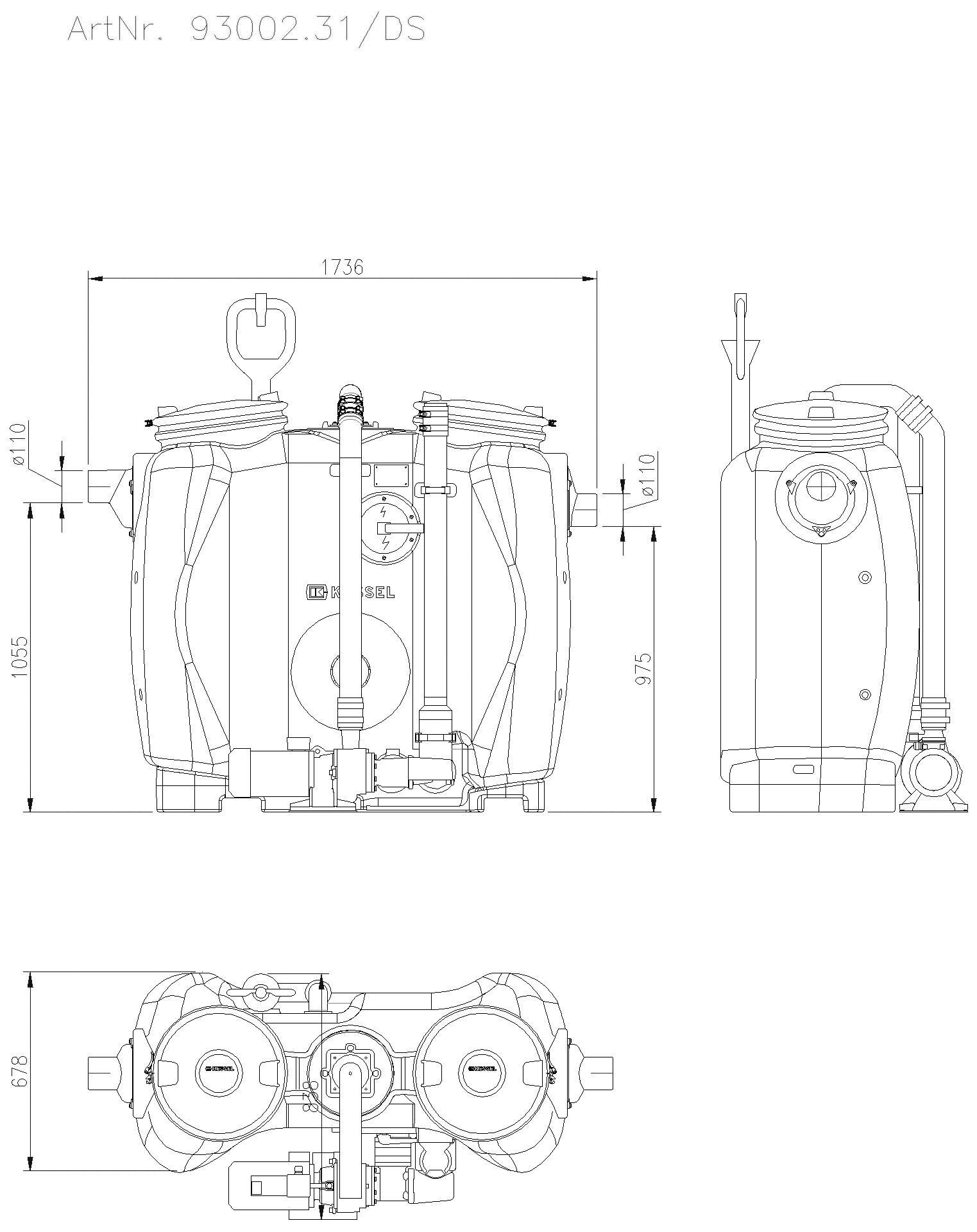 KESSEL Entwässerungstechnik - KESSEL-Fettabscheider EasyClean free NS 2, Direct, Fülleinr., Schauglas, SC