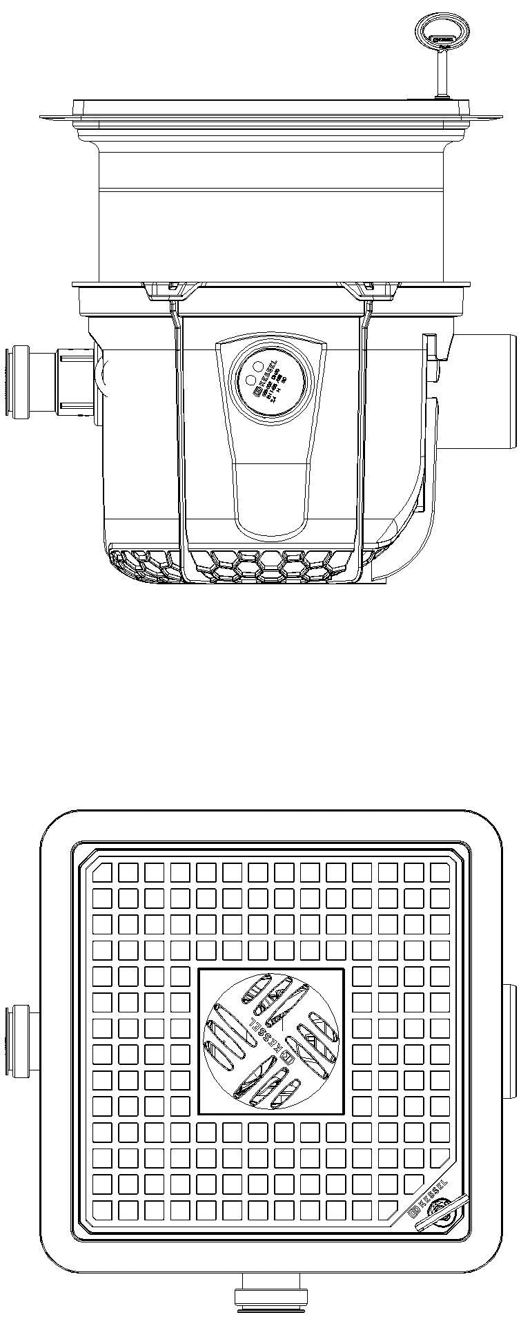 KESSEL-Rückstaupumpanlage Pumpfix S DN 100, mit schwarzer Abdeckplatte