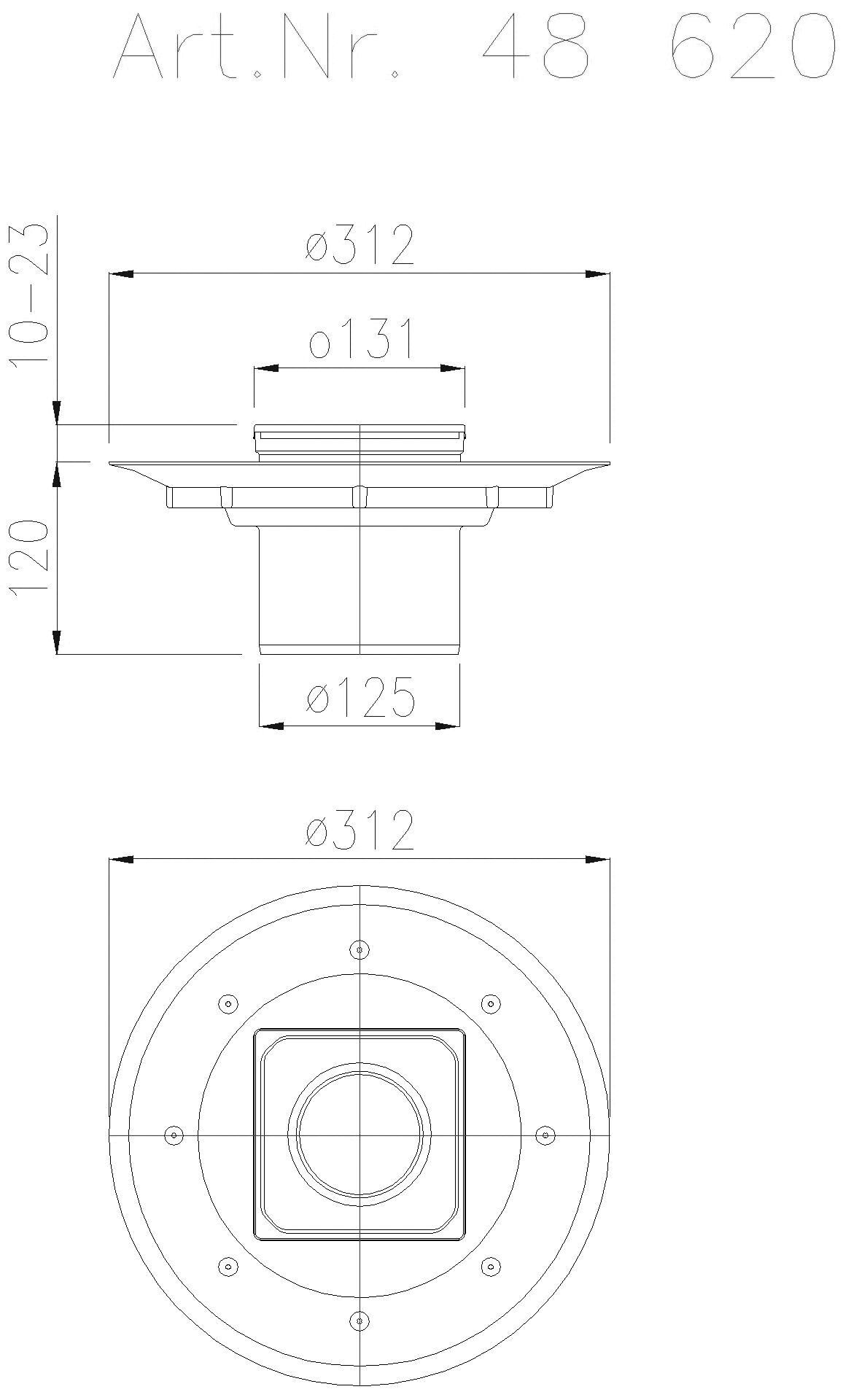 KESSEL-Dünnbettaufsatz Designrost Spot,120x120