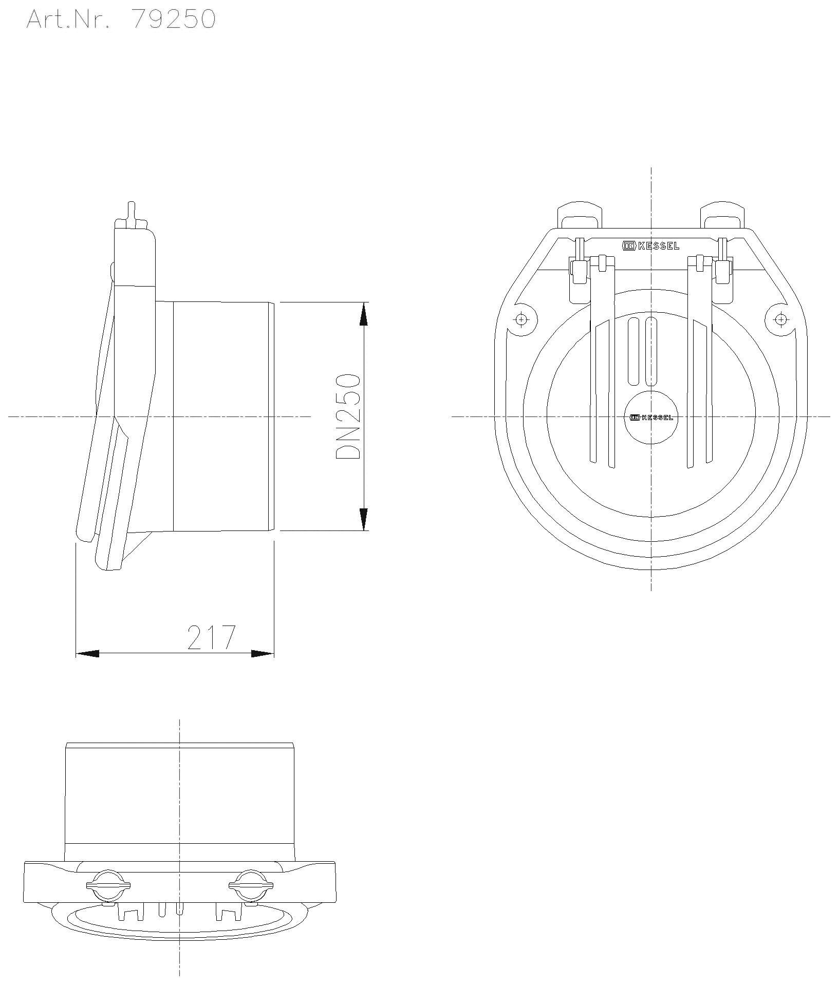 KESSEL Entwässerungstechnik - KESSEL-Rohrklappe DN 250 aus Kunststoff