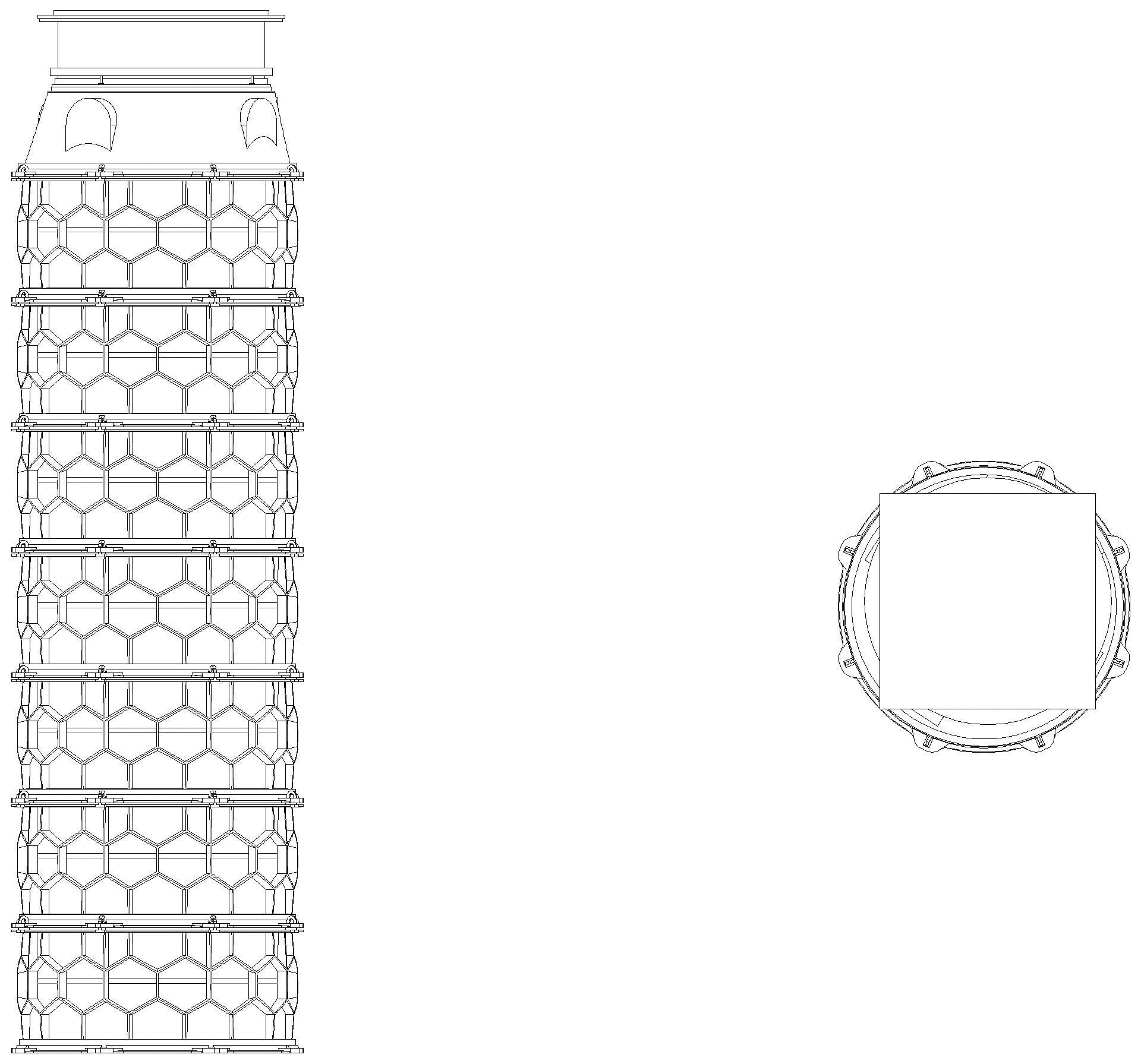 KESSEL-Schachtmodul H:15 Zugang 800 Kl. A/L 15, ET 3896-4145mm