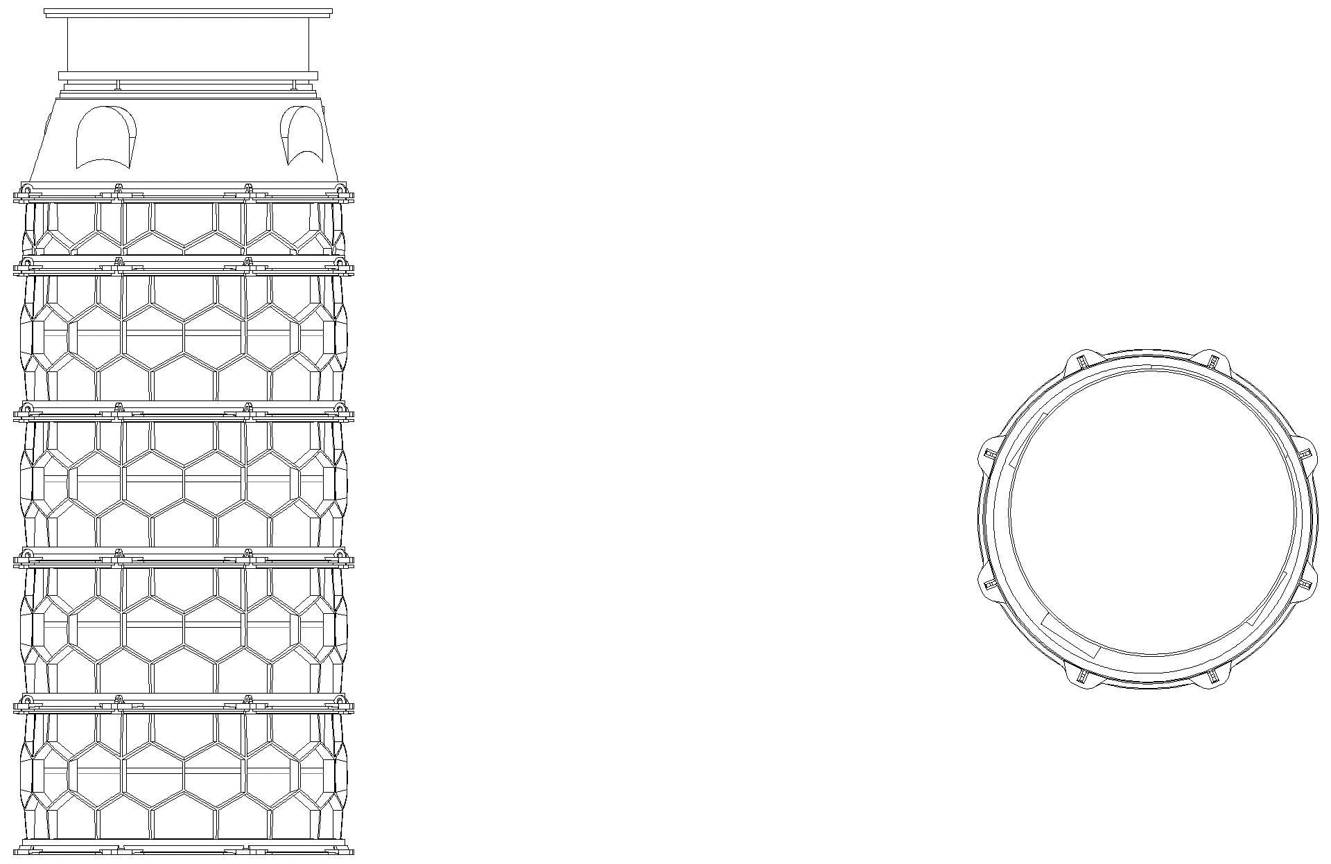 KESSEL-Schachtmodul, H:10 Zugang 800, Kl. K3, rund, ET 2625-2874mm