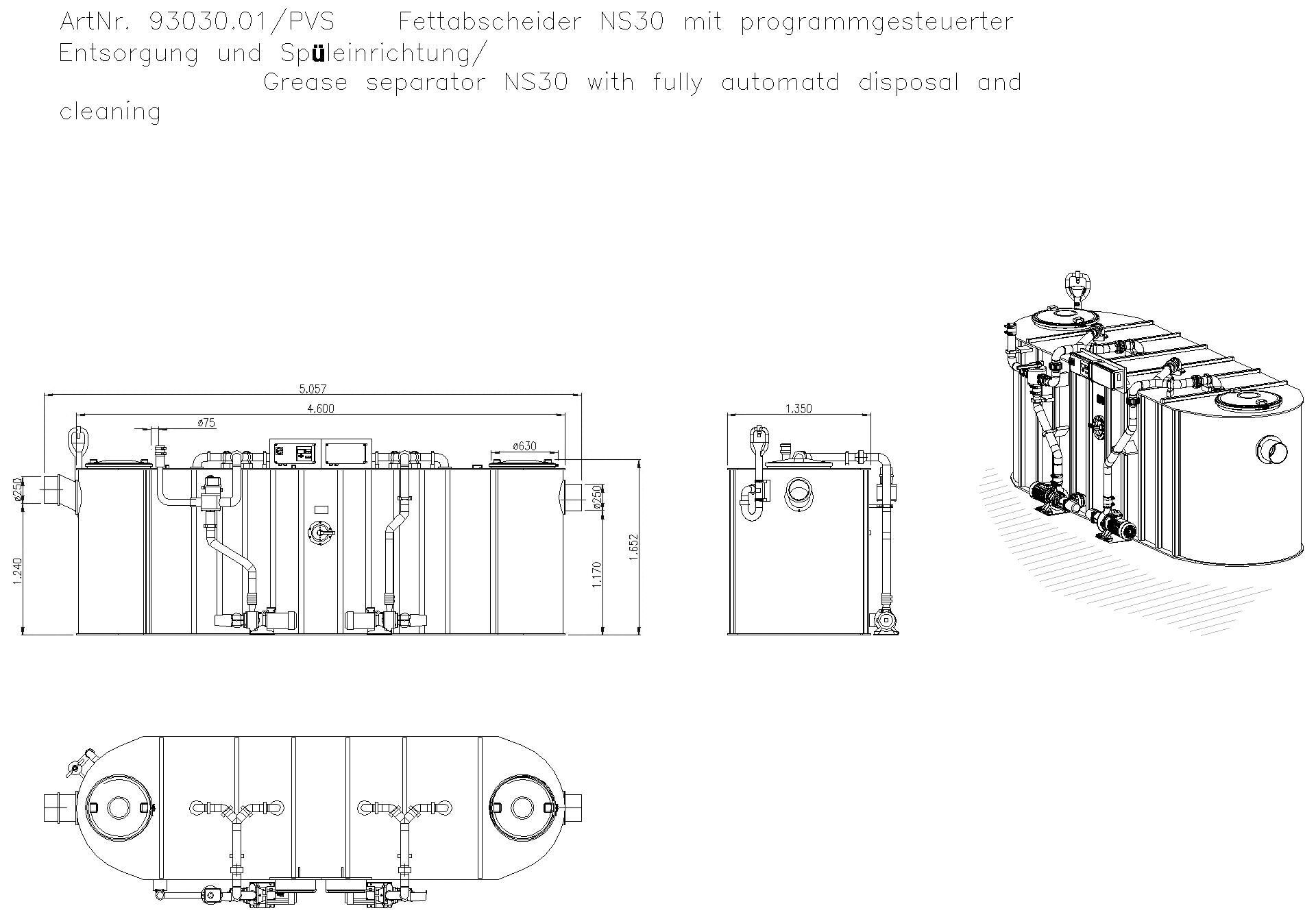 KESSEL-Fettabscheider EasyClean free NS 30, Auto Mix & Pump