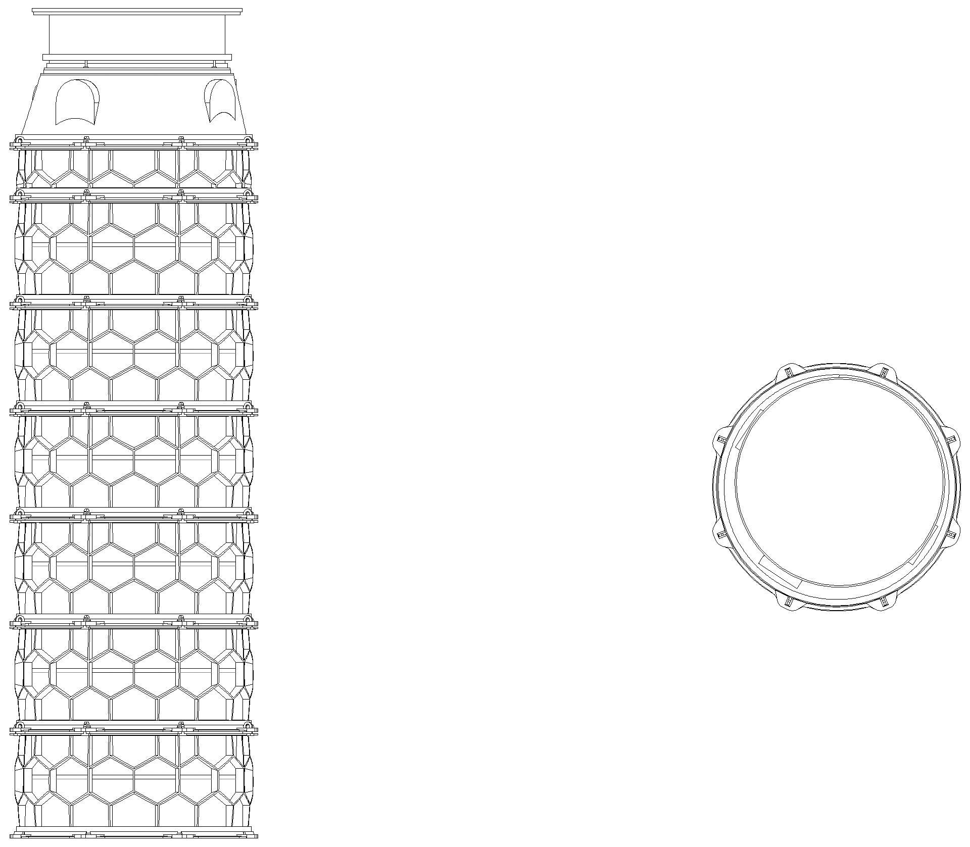 KESSEL-Schachtmodul H:14 Zugang 800 Kl. K3, rund, ET 3625-3874mm