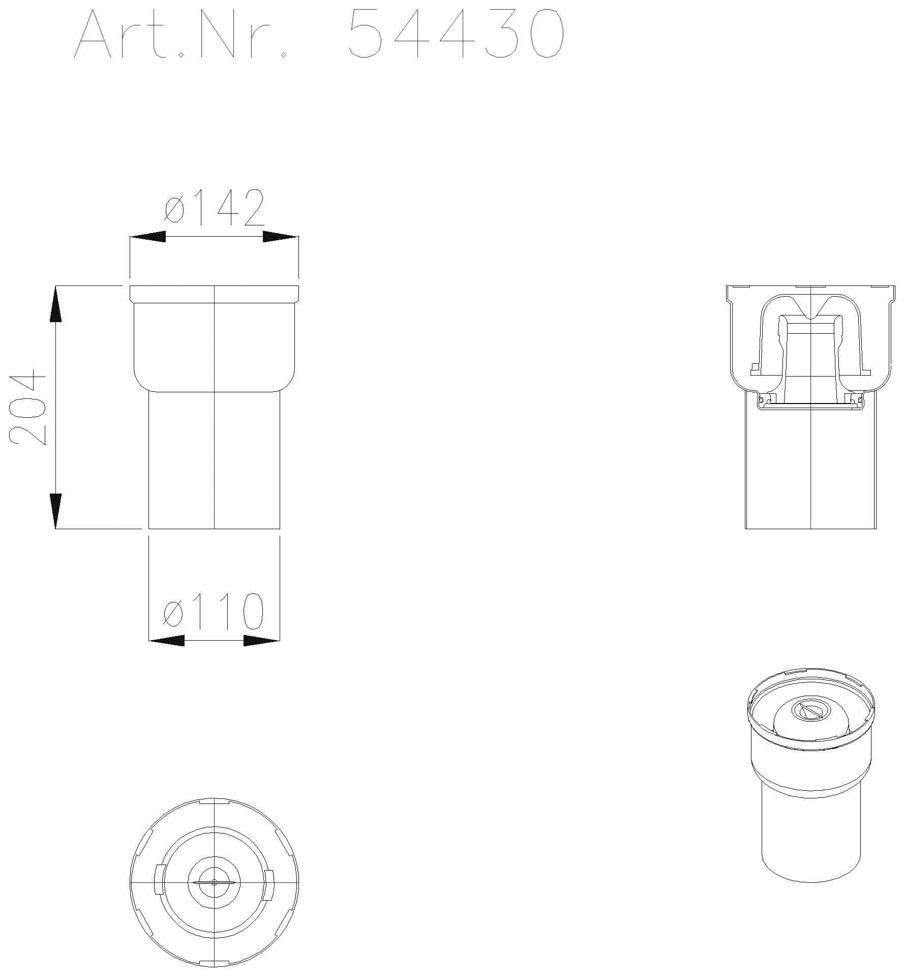 KESSEL Entwässerungstechnik - KESSEL-Grundkörper DN100, senkr., mit GV