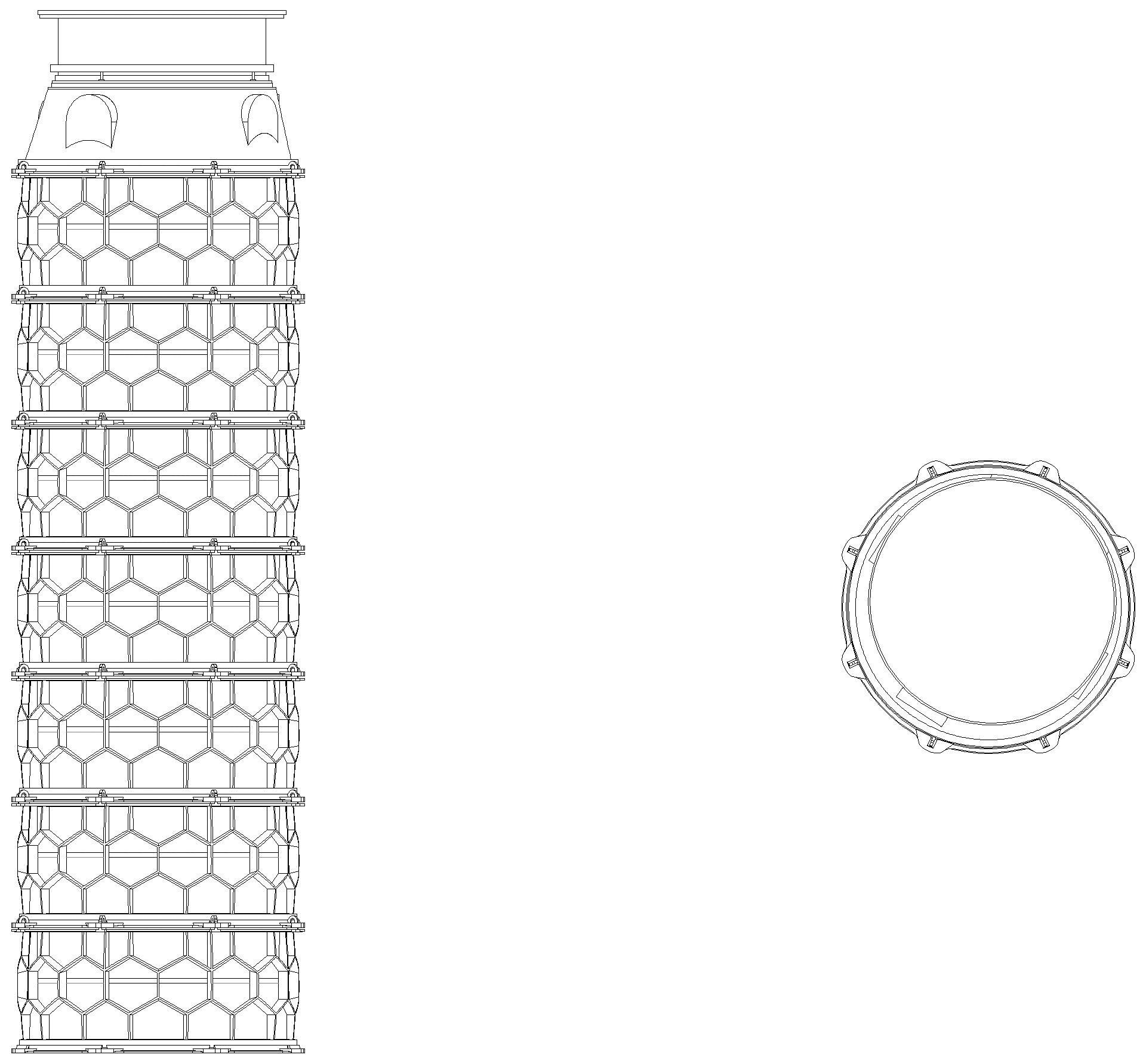 KESSEL-Schachtmodul H:15 Zugang 800 Kl. K3, rund, ET 3875-4124mm