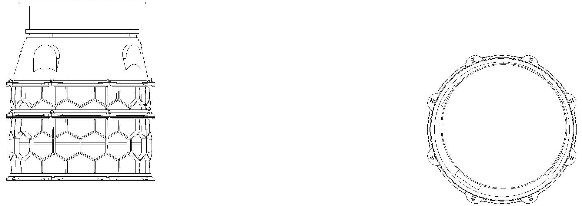 KESSEL-Schachtmodul, H:04 Zugang 800, Kl. K3, rund, ET 1125-1374mm