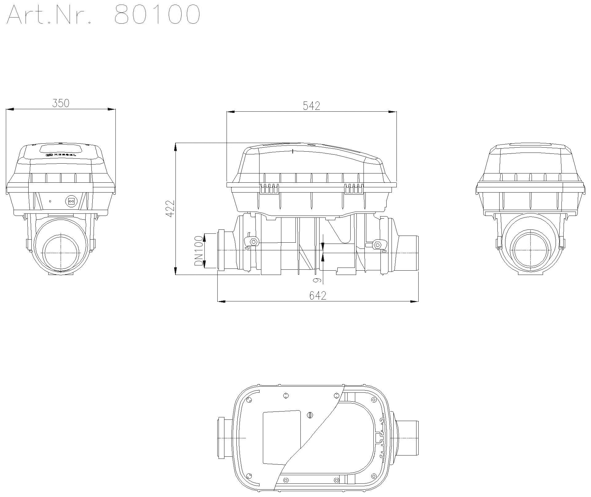 KESSEL-Reinigungsrohr Controlfix DN100, für freiliegende Abwasserltg.