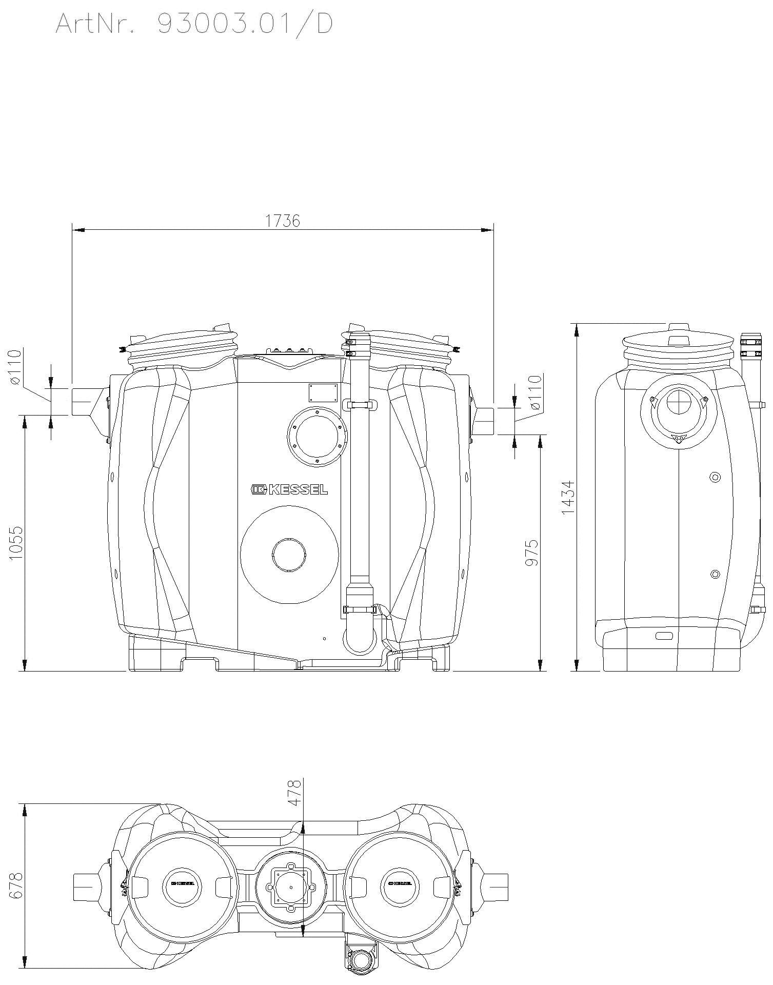 KESSEL-Fettabscheider EasyClean free NS 3, Direct