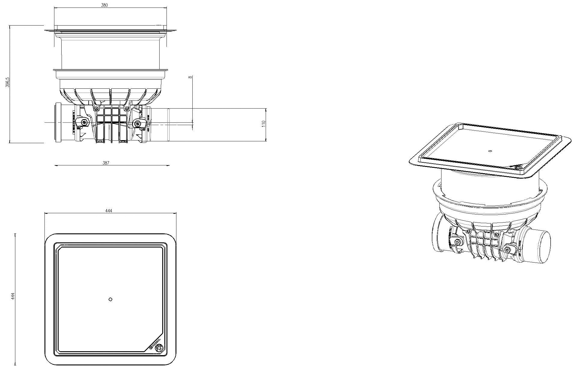 KESSEL Entwässerungstechnik - KESSEL-Rückstaudoppelverschluss Staufix Control, DN100, befl., Bodenpl., RSK