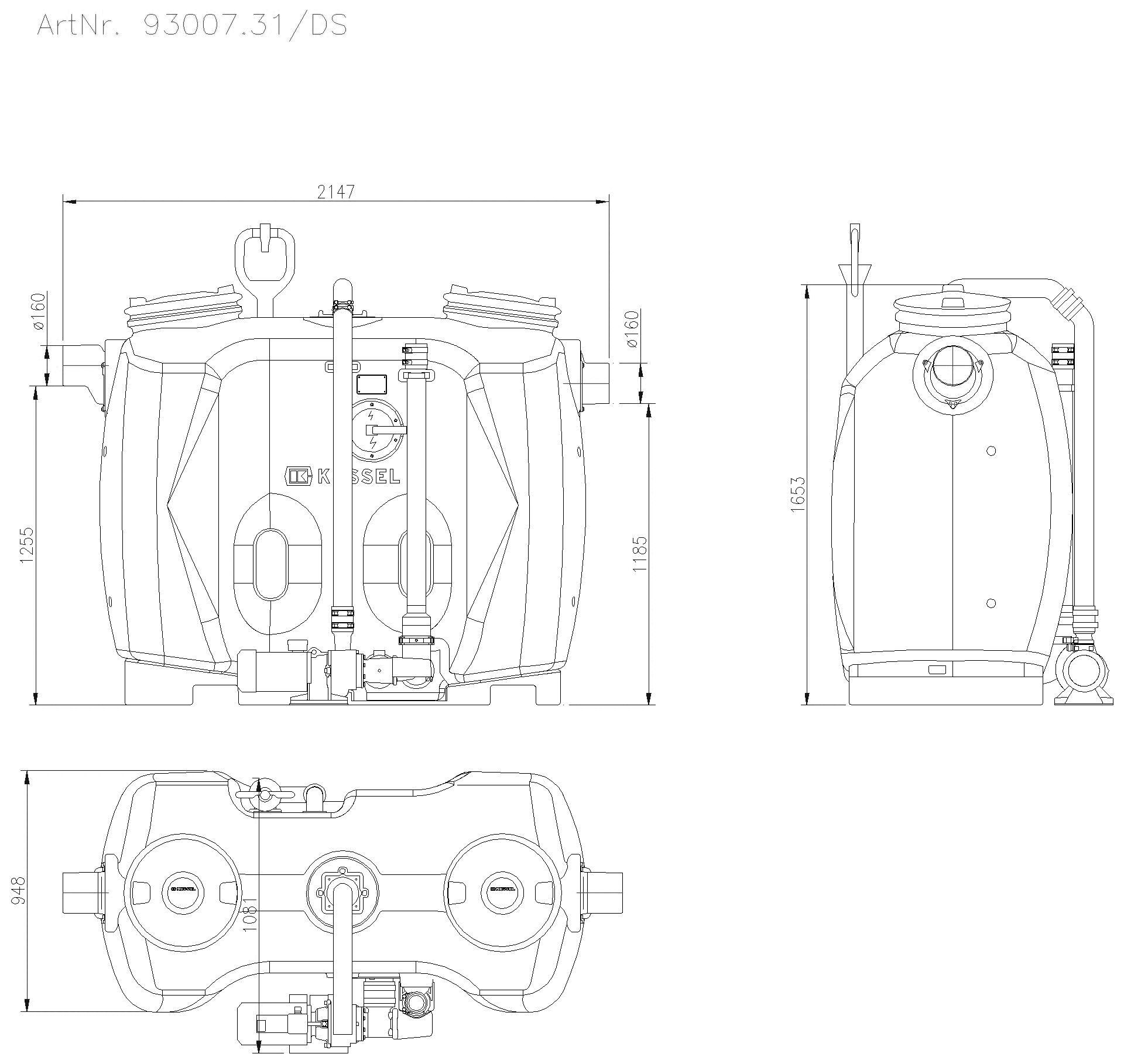 KESSEL-Fettabscheider EasyClean free NS 7, Mix, Schauglas