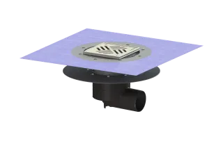 KESSEL-Objektablauf Ecoguss Klebeflansch DN 70, seitlicher Stutzen KESSEL Entwässerungstechnik - KESSEL-Objektablauf Ecoguss Klebeflansch DN 70, seitlicher Stutzen