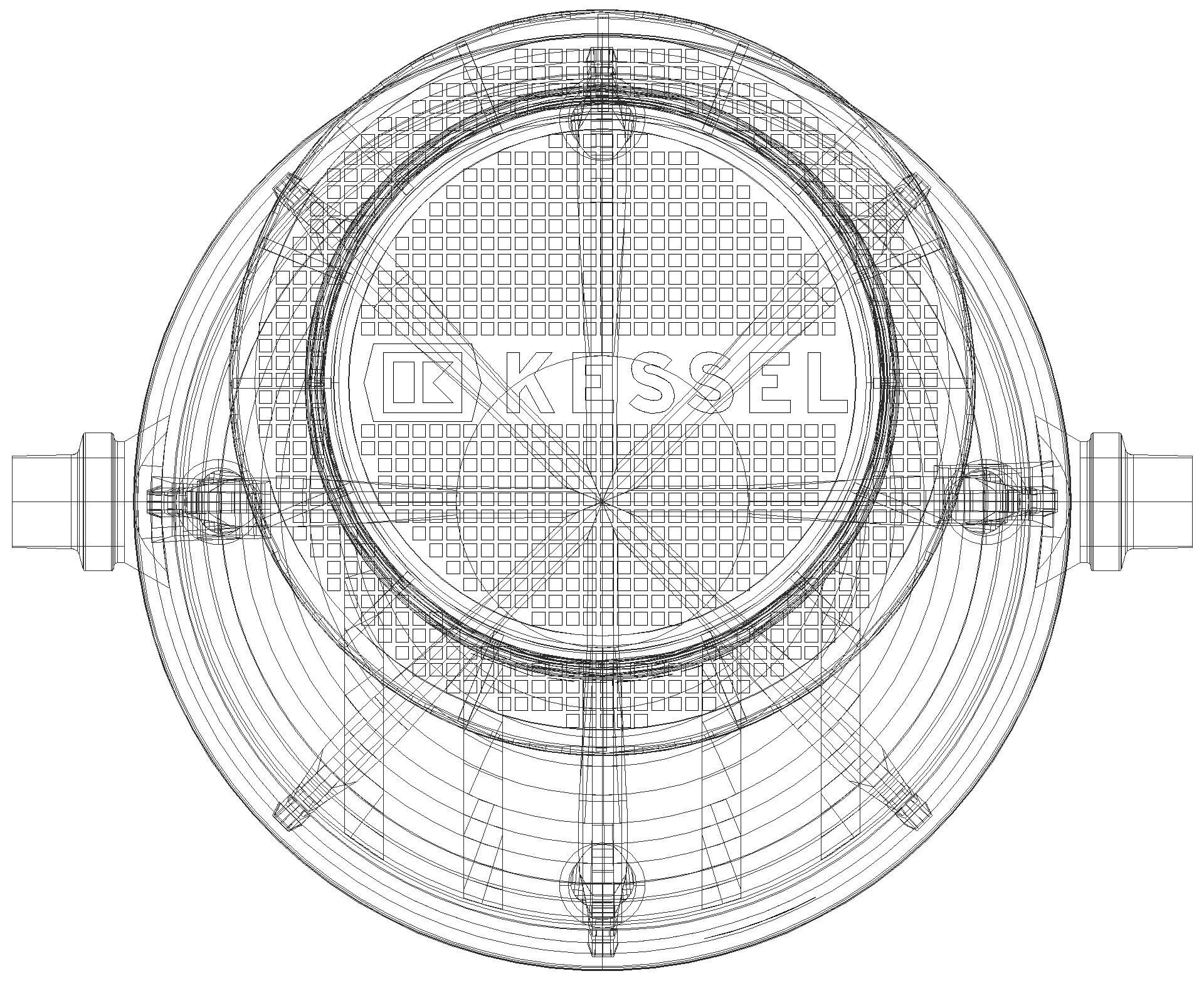 KESSEL-Fettabscheider EasyClean ground NS 4, Standard, 550-950 mm, Klasse A/B (3D)