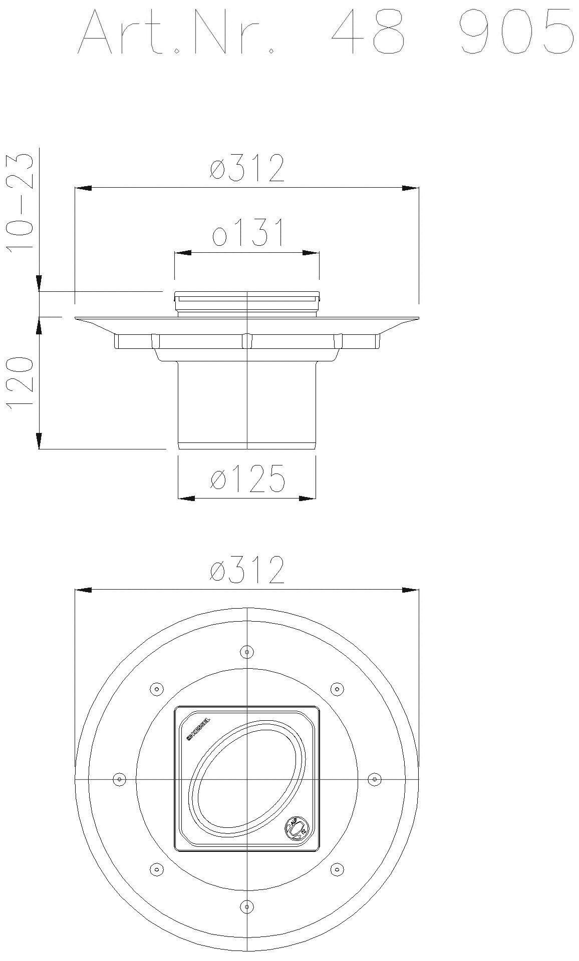 KESSEL-Dünnbettaufsatz Variofix Designrost Oval, mit Lock&Lift, V2A