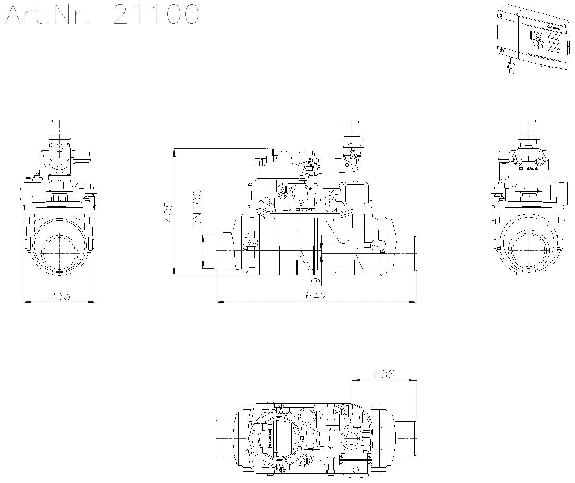 KESSEL-Rückstauhebeanlage Ecolift DN 100, für freiliegende Abwasserltg.