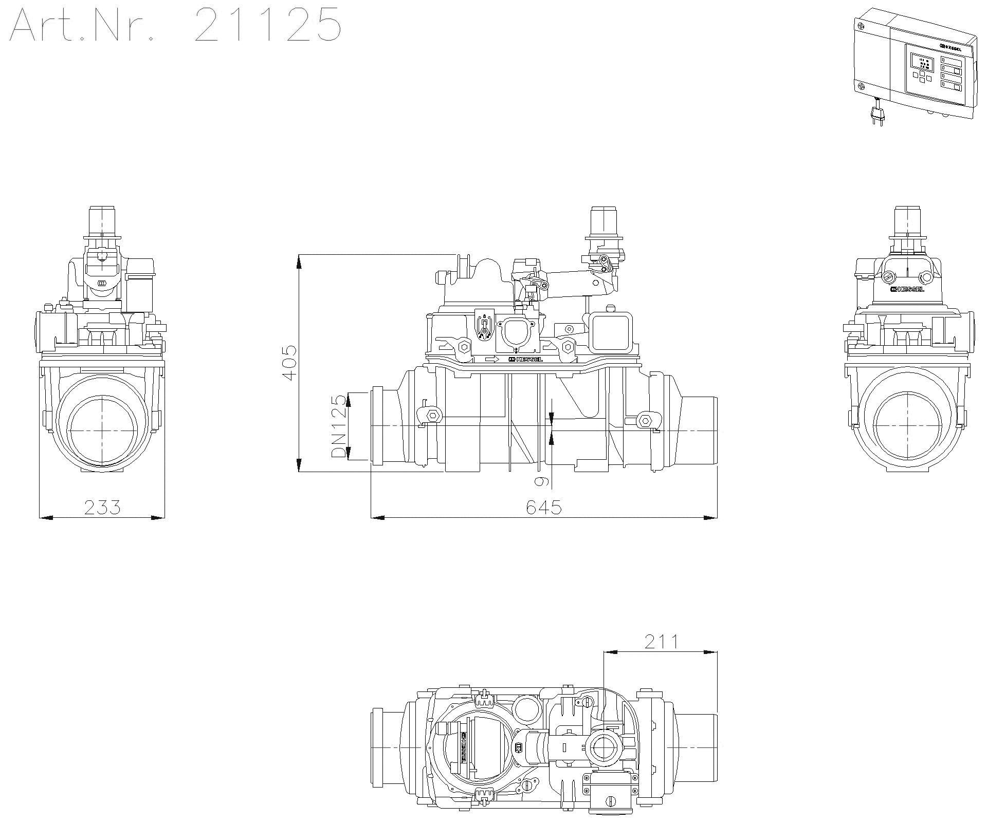 KESSEL-Rückstauhebeanlage Ecolift DN 125, für freiliegende Abwasserltg.