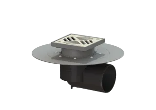 KESSEL-Objektablauf Ecoguss Klebeflansch DN 100, seitlicher Stutzen KESSEL Entwässerungstechnik - KESSEL-Objektablauf Ecoguss Klebeflansch DN 100, seitlicher Stutzen