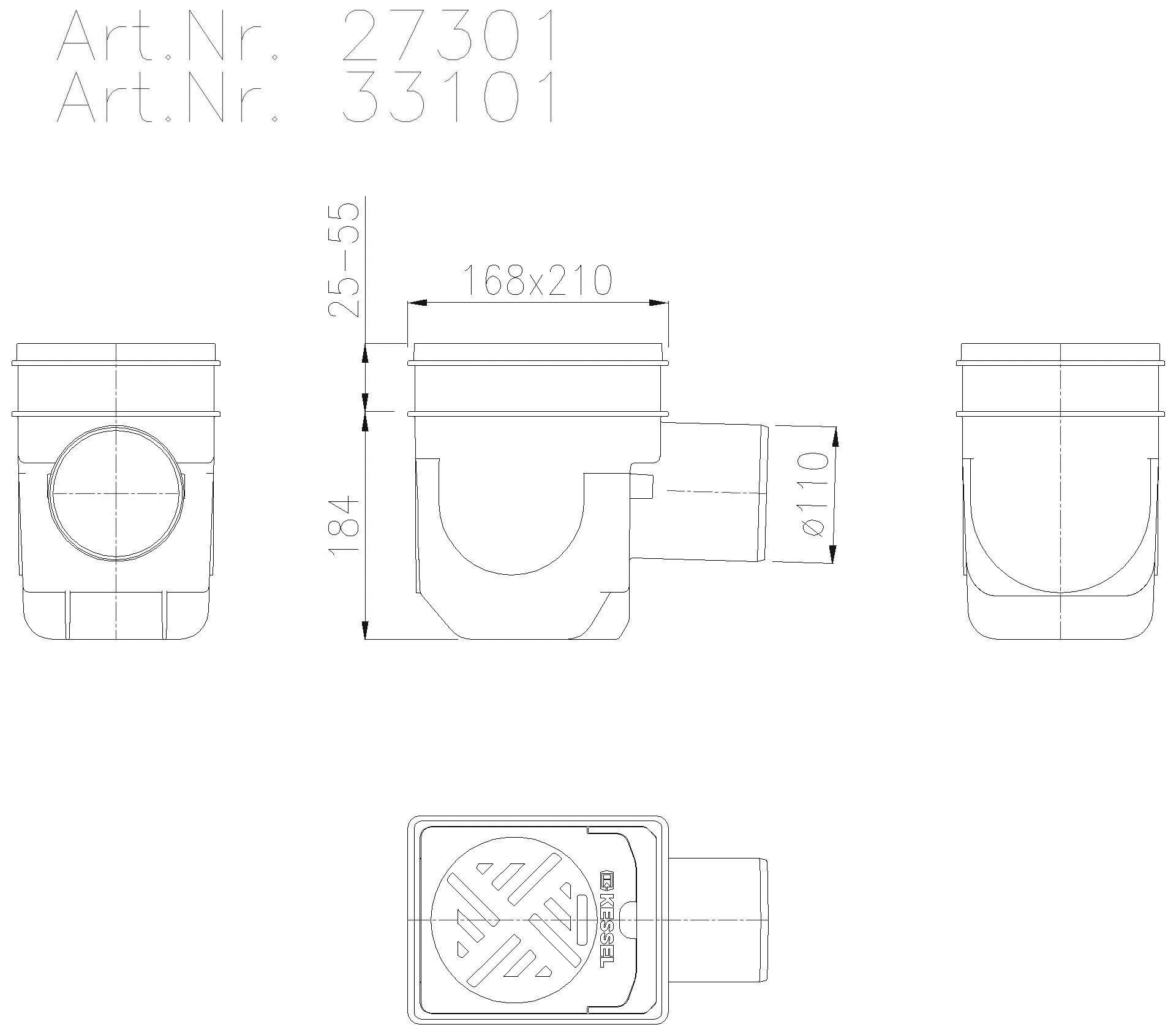 KESSEL-Bodenablauf Drehfix, mit Rückstauverschluss