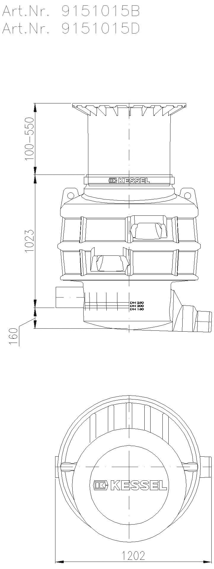 KESSEL-Probenahmeschacht LW 1000, DN150, Klasse B