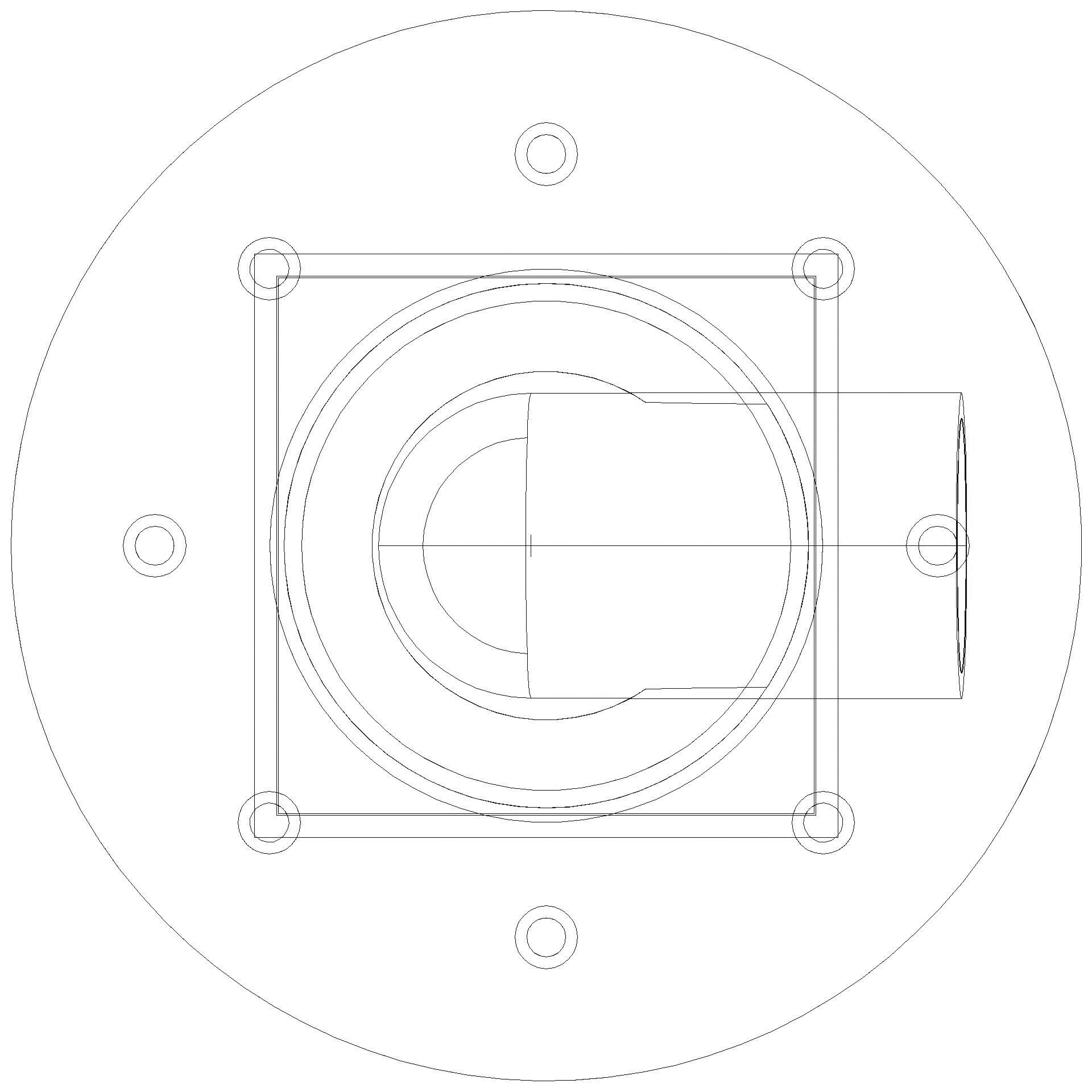 KESSEL-Ablauf Ferrofix Pressfl. DN70,seitl.,Schlitzr.,ABS Aufsst.138x138 (3D)