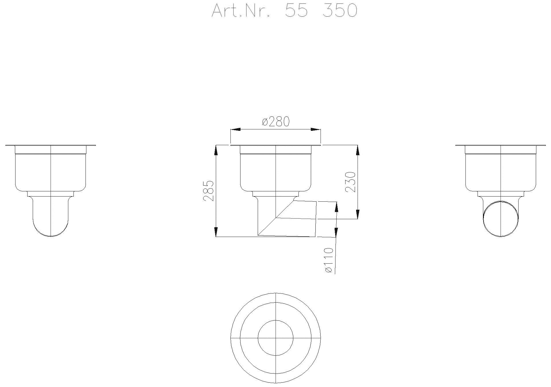 KESSEL-Grundkörper Ferrofix DN100, seitl., mit Anschlussrand