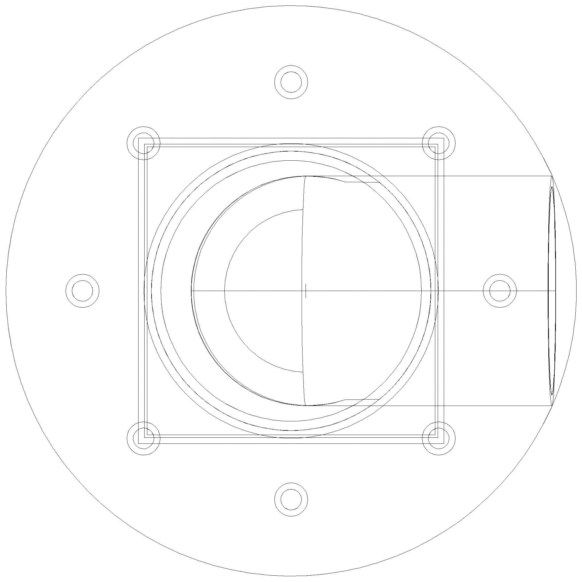 KESSEL-Ablauf Ferrofix Pressfl. DN100,seitl.,Gitter,edst. Aufsst.138x138 (3D)