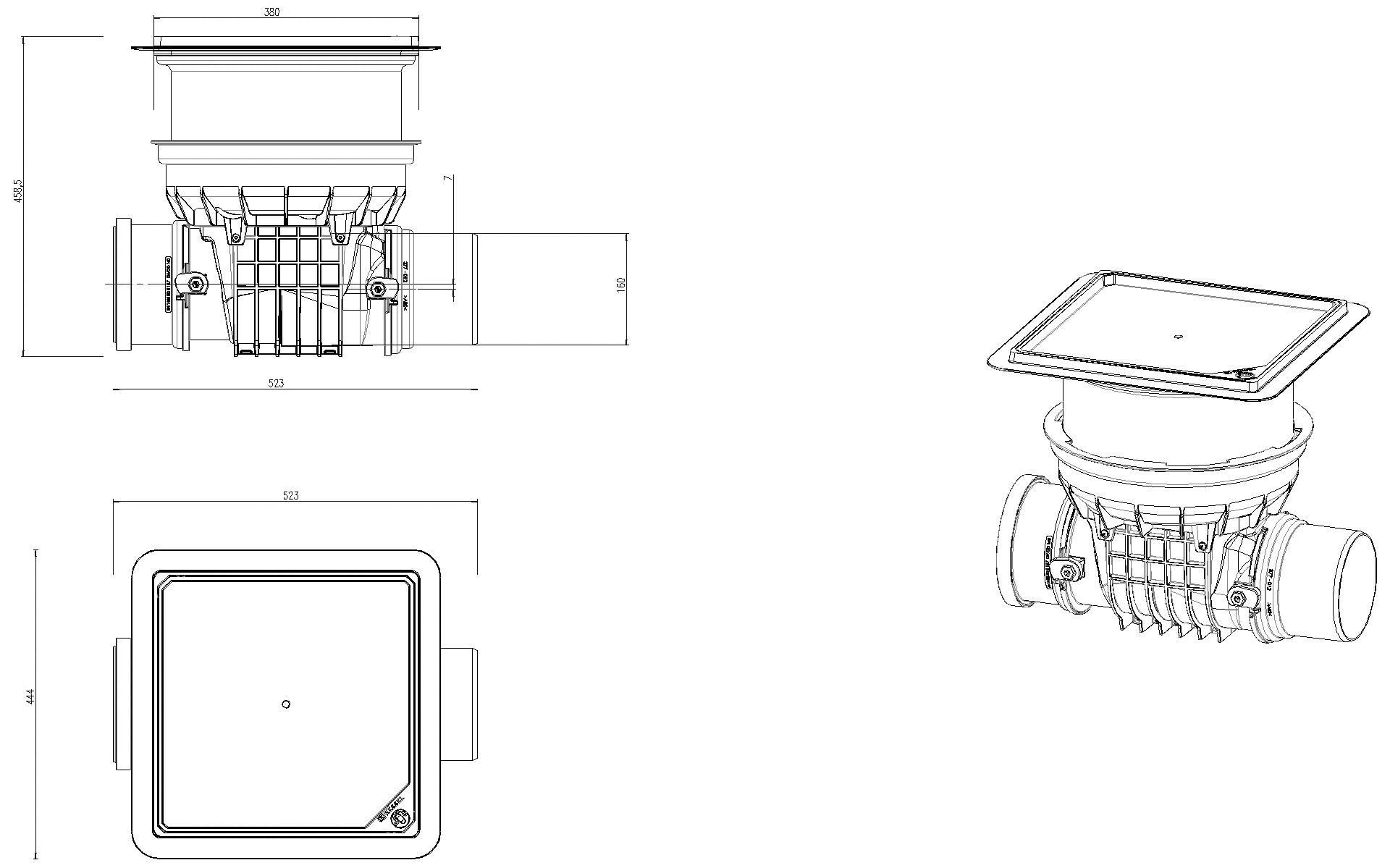 KESSEL Entwässerungstechnik - KESSEL-Rückstaudoppelverschluss Staufix Control, DN150, befl., Bodenpl., RSK