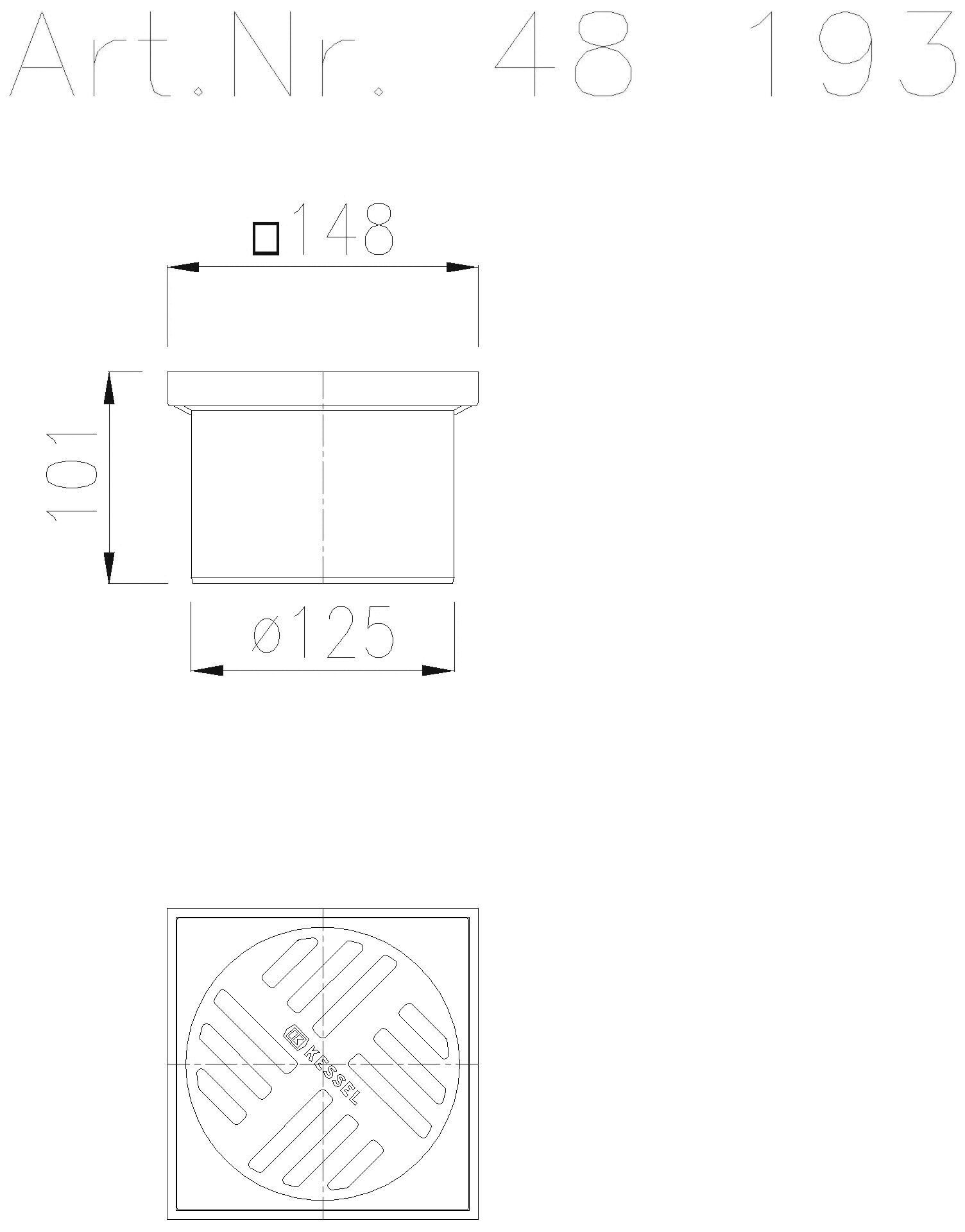 KESSEL-Aufsatzstück aus ABS, Rost schwarz, 138