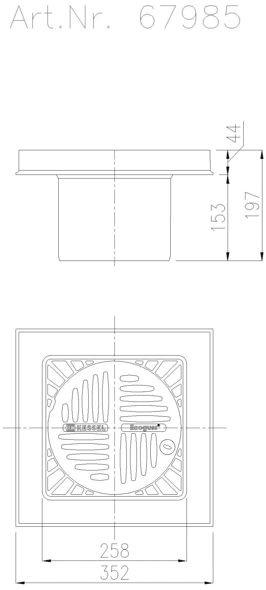 KESSEL-Aufsatzstück Ecoguss Schlitzrost D=230, Klasse B, H=125