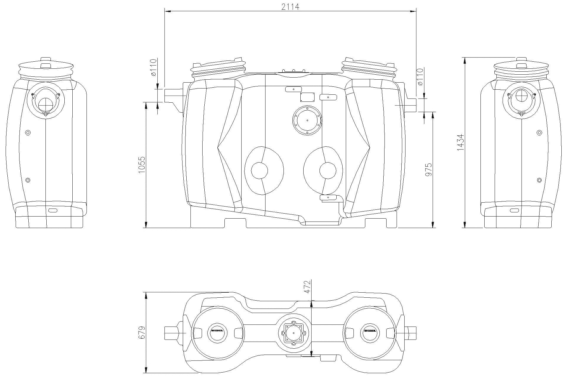 KESSEL-Fettabscheider EasyClean free NS 4, Standard, SonicControl
