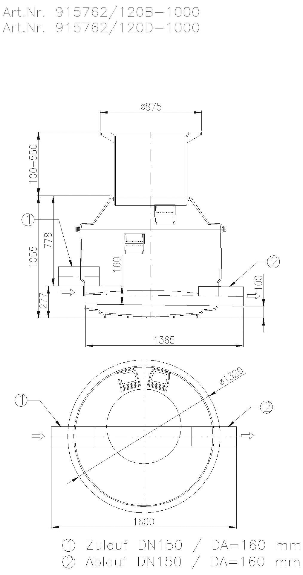 KESSEL-Probenahmeschacht Typ München DN150, Klasse D